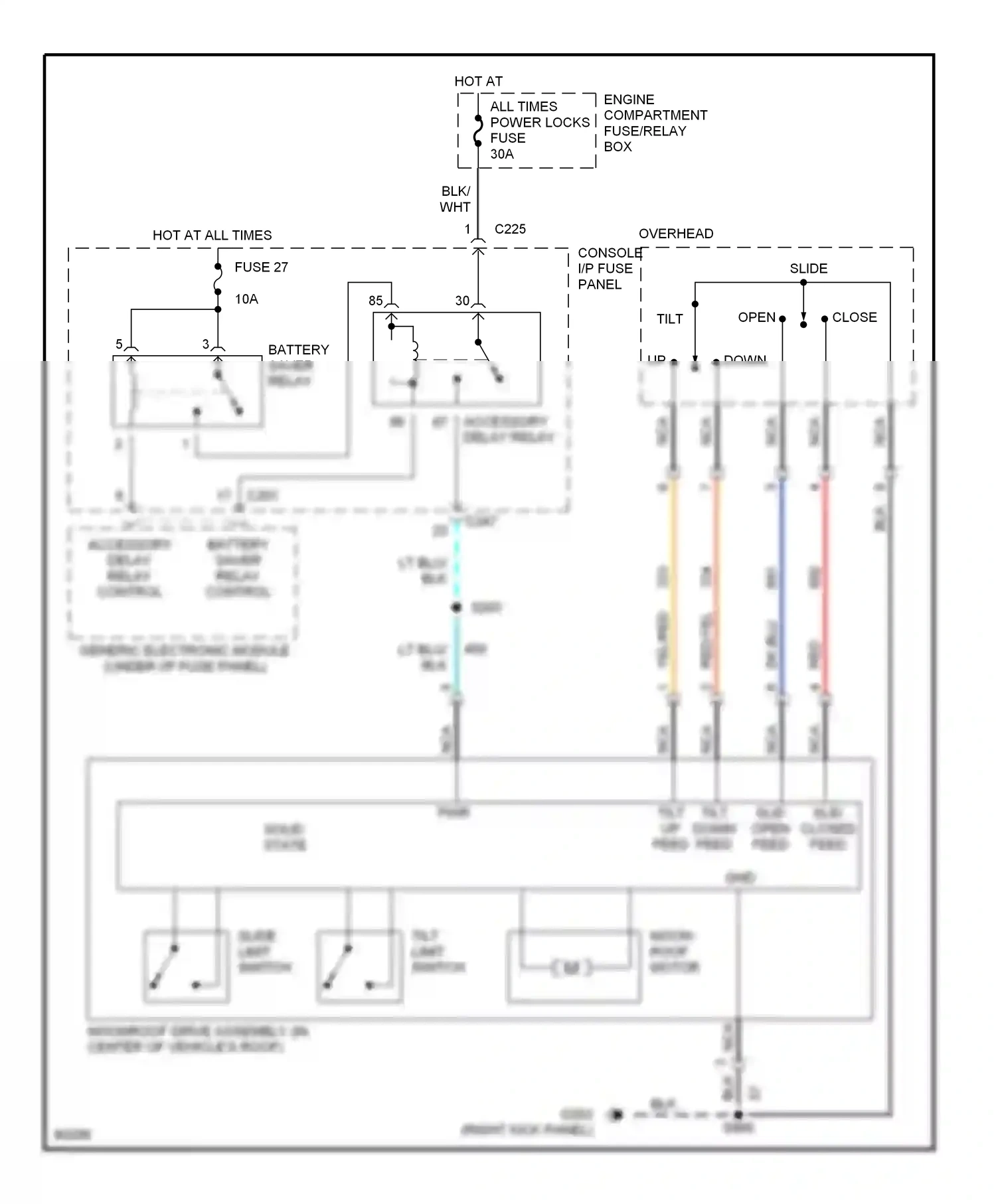 Wiring diagram slide limit switch for Ford Taurus III (1995-1999) (1 of 1)