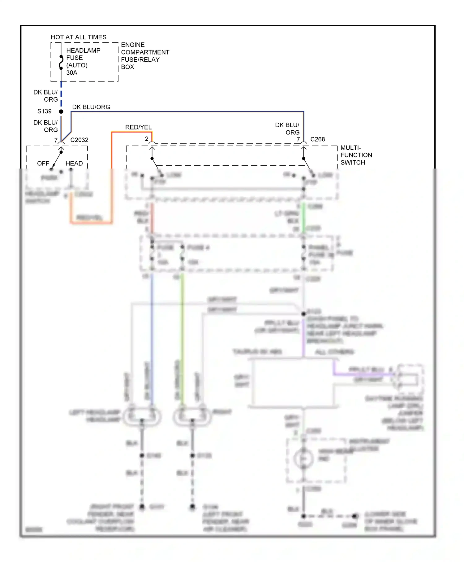 Wiring diagram taurus w/ abs for Ford Taurus III (1995-1999) (2 of 2)