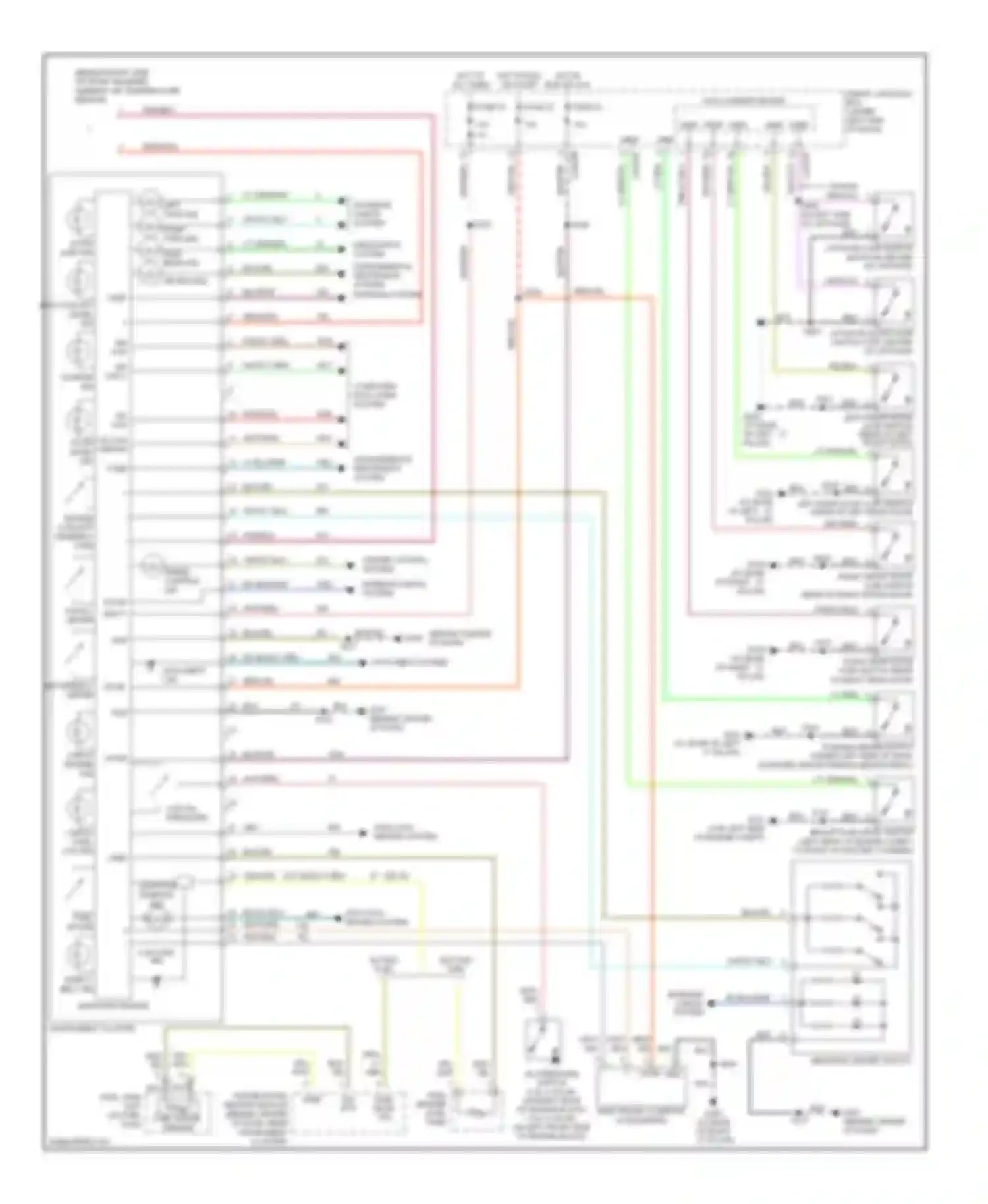 Wiring diagram headlights system supplemental restraints system warning system for Ford Taurus IV facelift (2004-2006)