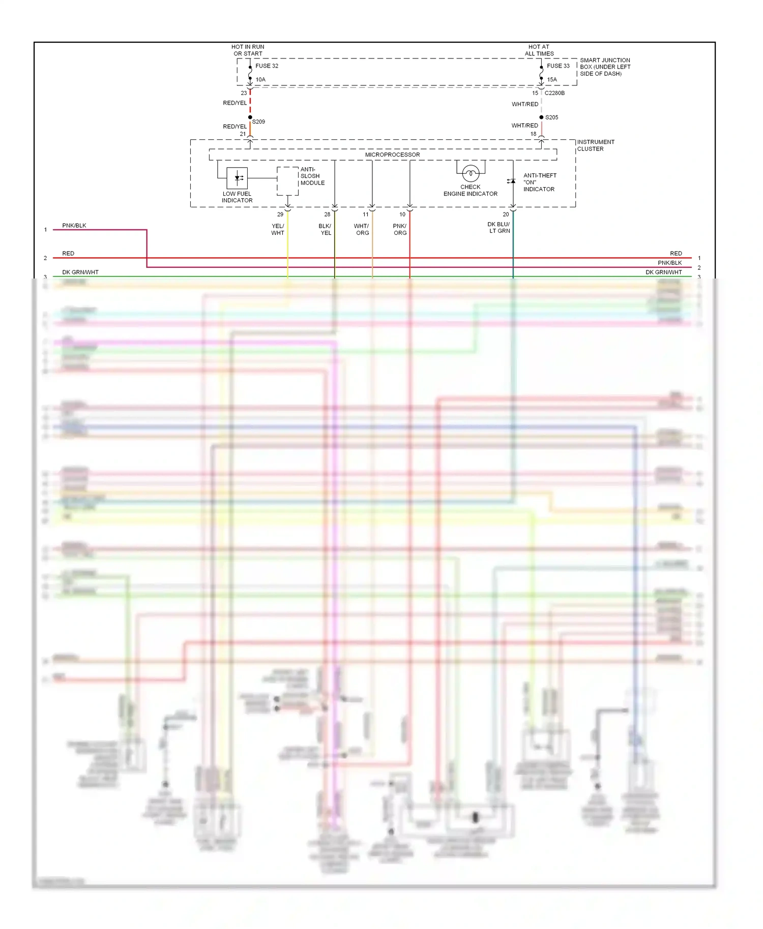Ford Taurus IV facelift (2004-2006) check engine indicator wiring diagram  (2 of 3)