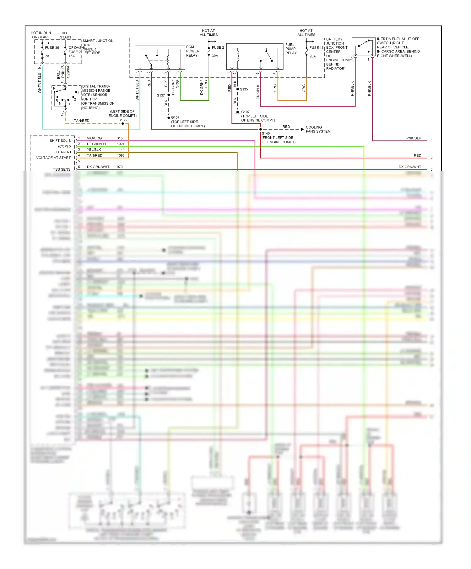 Ford Taurus IV facelift (2004-2006) engine wiring diagram  (1 of 1)