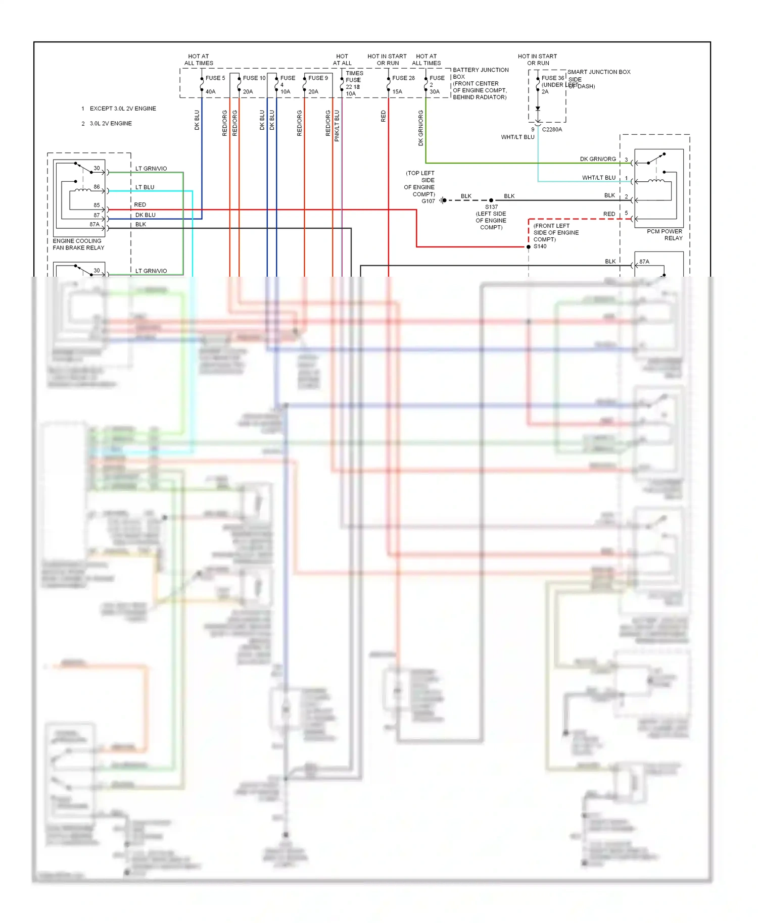 Ford Taurus IV facelift (2004-2006) fuse 10 wiring diagram  (3 of 4)