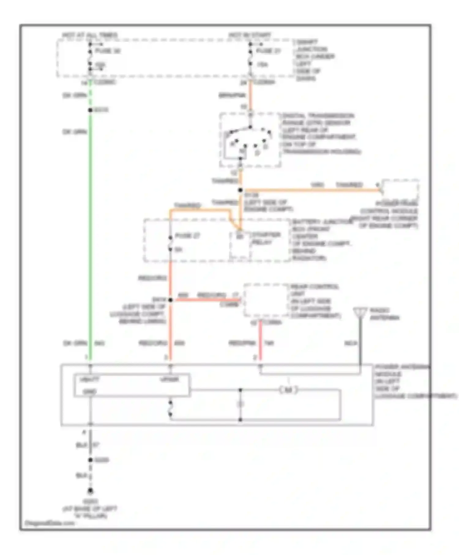 Wiring diagram fuse 21 for Ford Taurus IV facelift (2004-2006) (1 of 4)