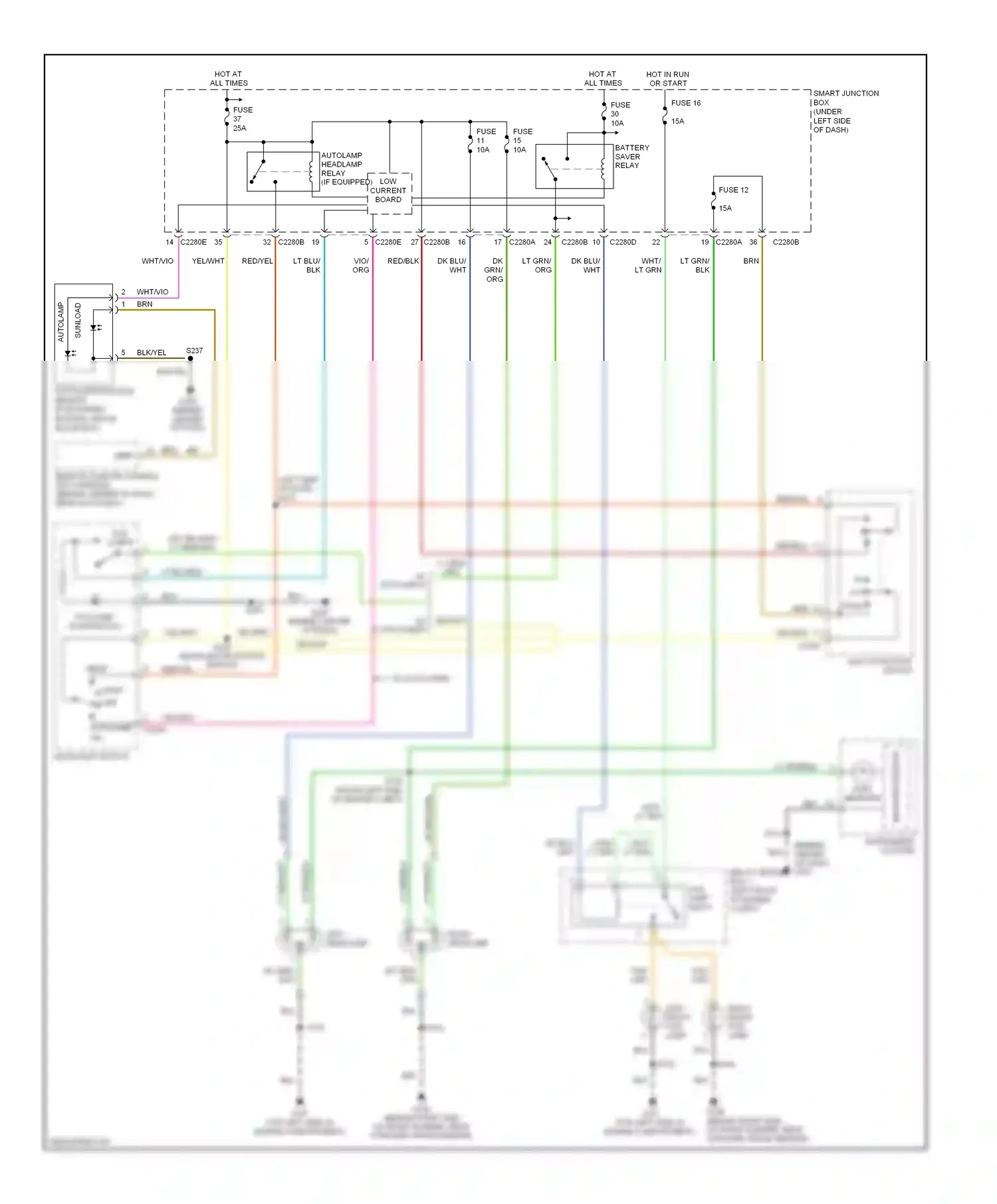 Ford Taurus IV facelift (2004-2006) fuse fuse wiring diagram  (2 of 3)