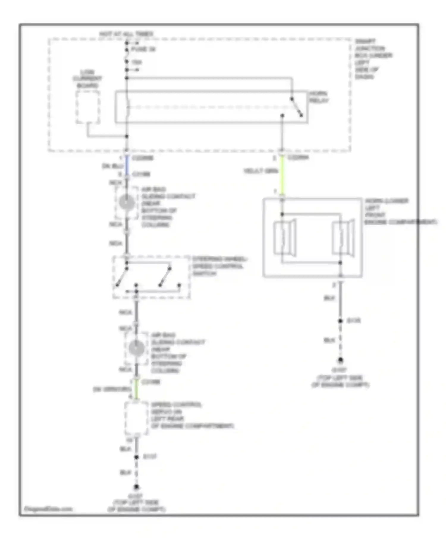 Wiring diagram horn (lower left front of for Ford Taurus IV facelift (2004-2006)