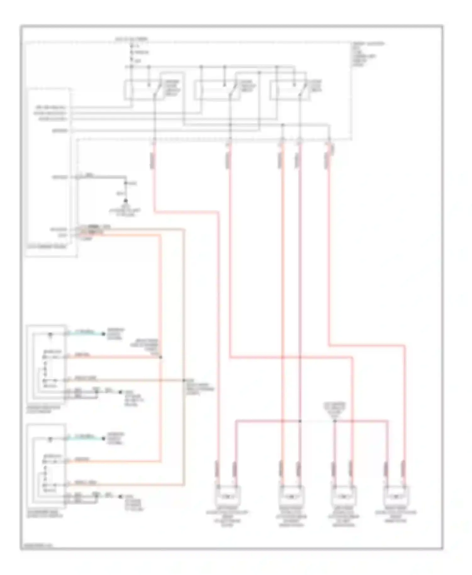 Wiring diagram door lock relay for Ford Taurus IV facelift (2004-2006)