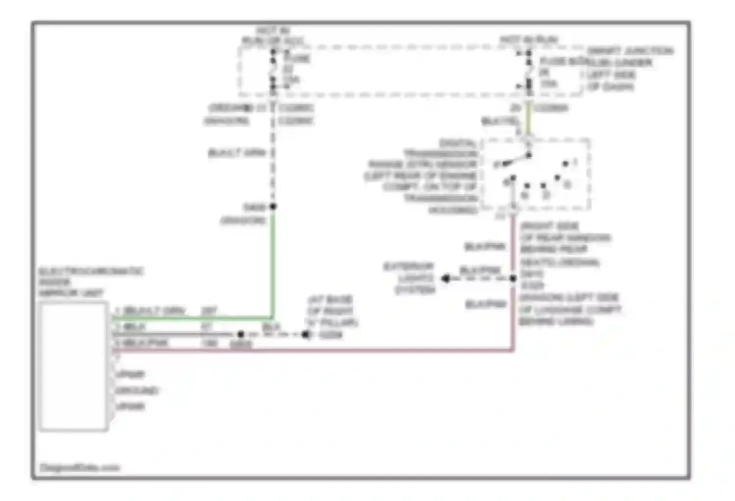 Wiring diagram hot in run or acc for Ford Taurus IV facelift (2004-2006)