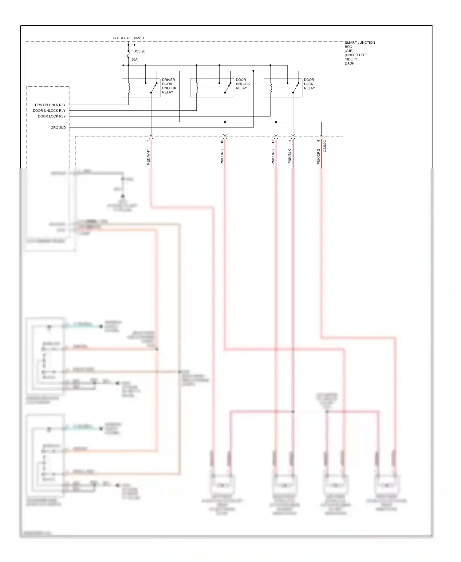 Ford Taurus IV facelift (2004-2006) lock wiring diagram  (4 of 4)
