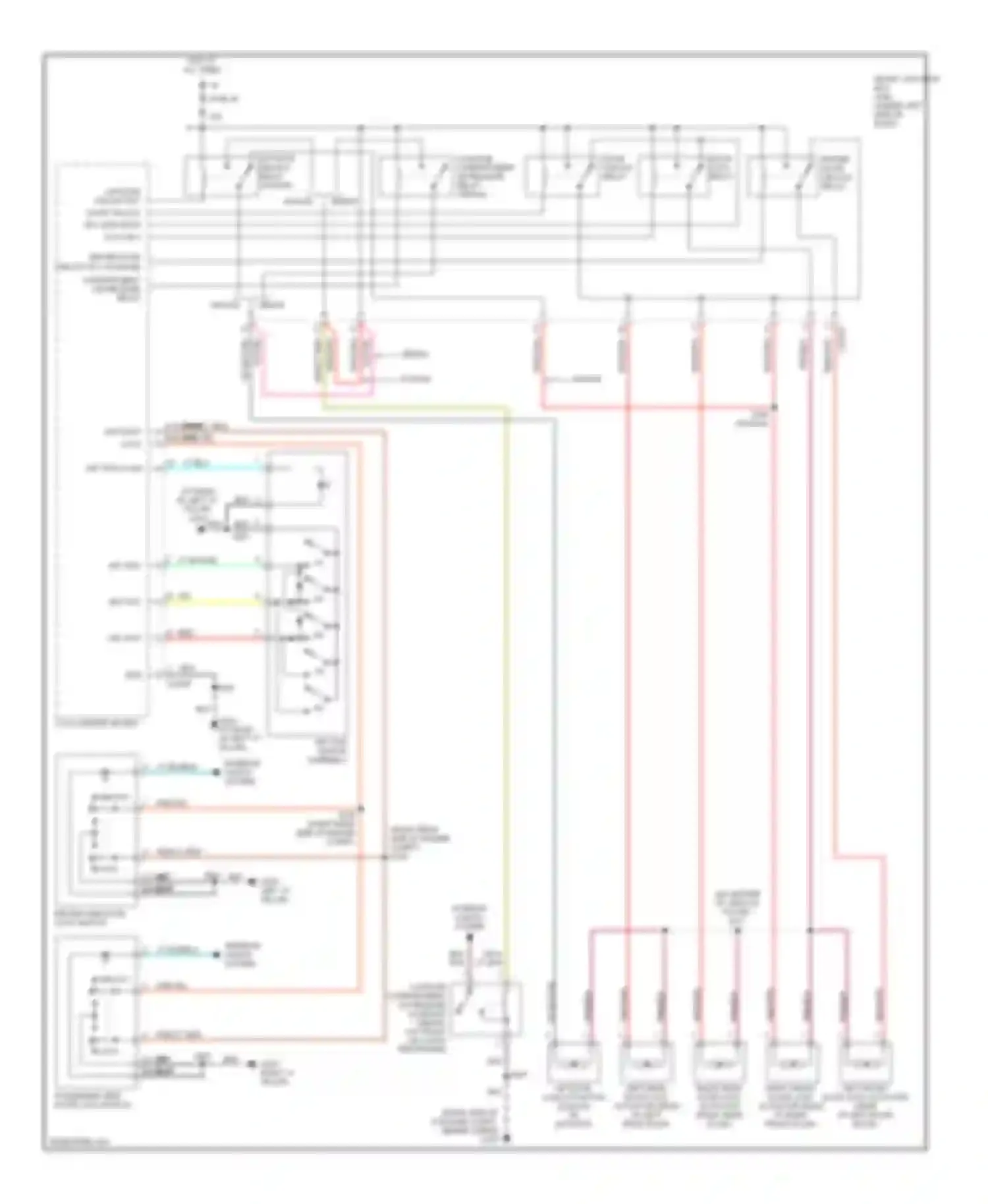 Wiring diagram door lock relay for Ford Taurus IV facelift (2004-2006)