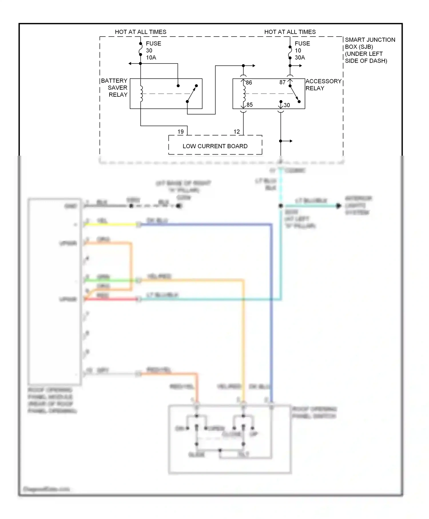Ford Taurus IV facelift (2004-2006) lt blu/blk wiring diagram  (15 of 17)