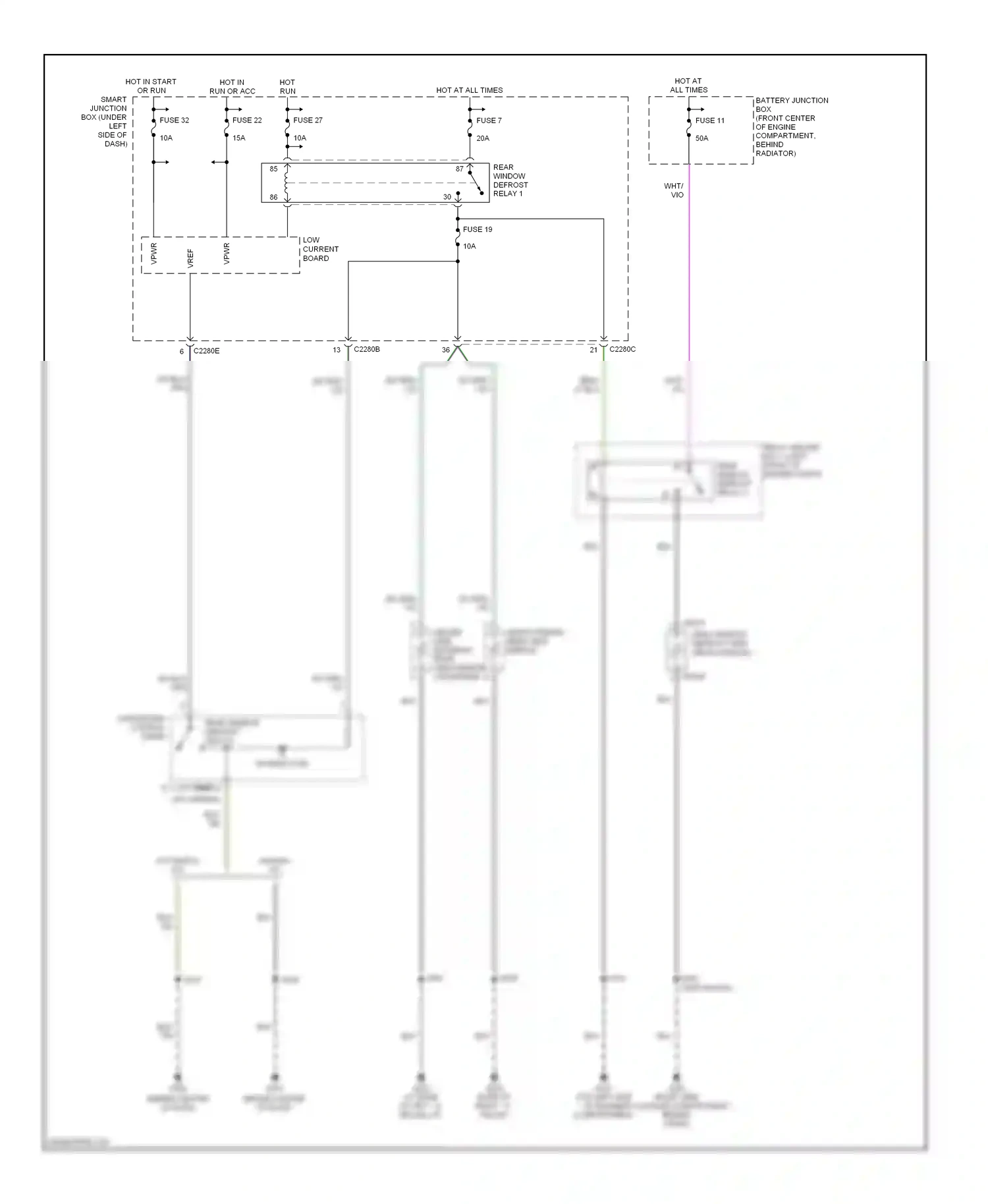 Ford Taurus IV facelift (2004-2006) manual a/c wiring diagram  (1 of 1)