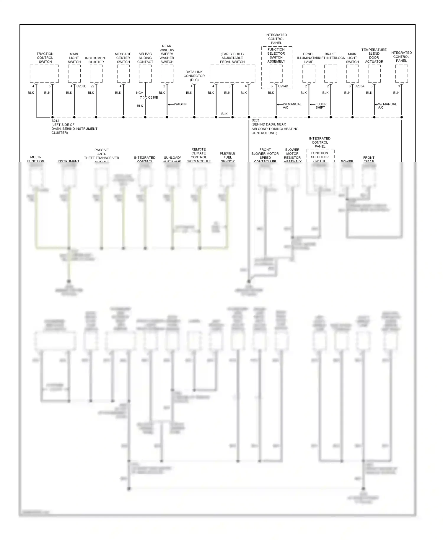 Ford Taurus IV facelift (2004-2006) message center switch wiring diagram  (1 of 3)