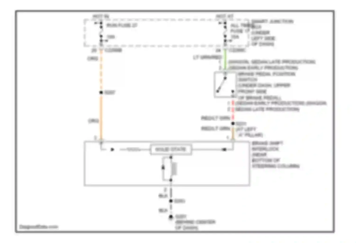 Wiring diagram hot in run fuse 27 for Ford Taurus IV facelift (2004-2006)