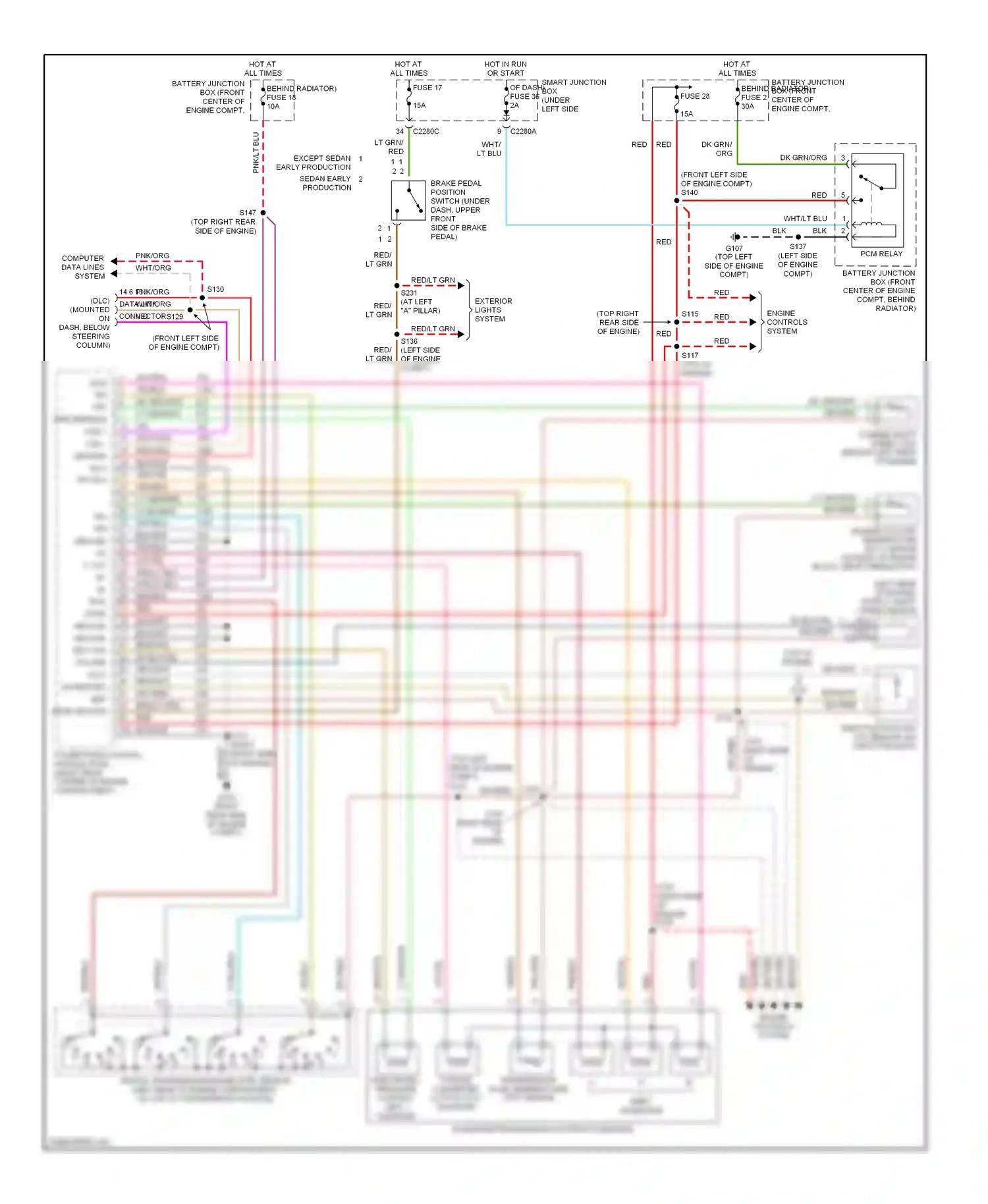 Ford Taurus IV facelift (2004-2006) red/lt grn wiring diagram  (11 of 14)