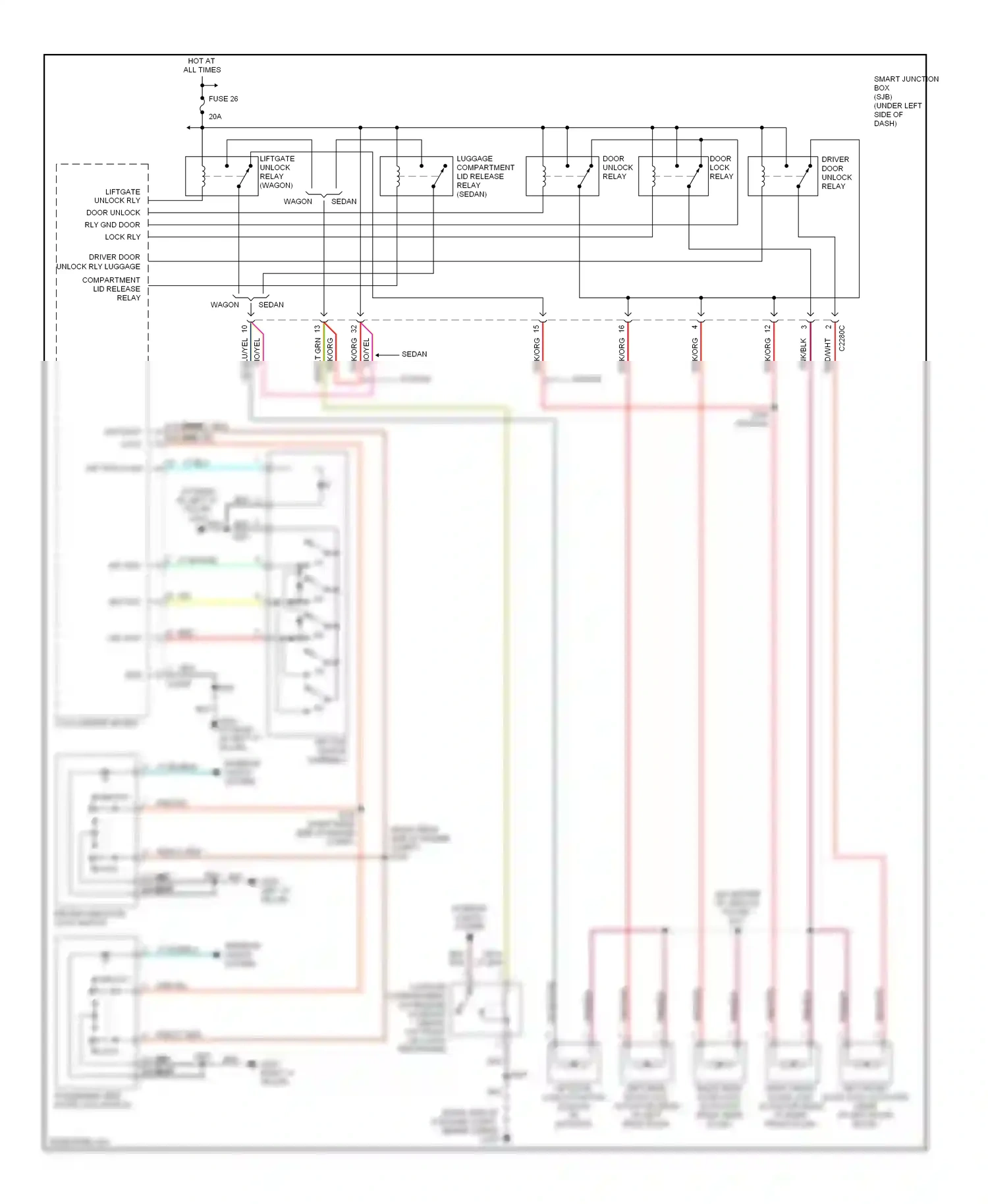 Ford Taurus IV facelift (2004-2006) red/wht wiring diagram  (4 of 10)
