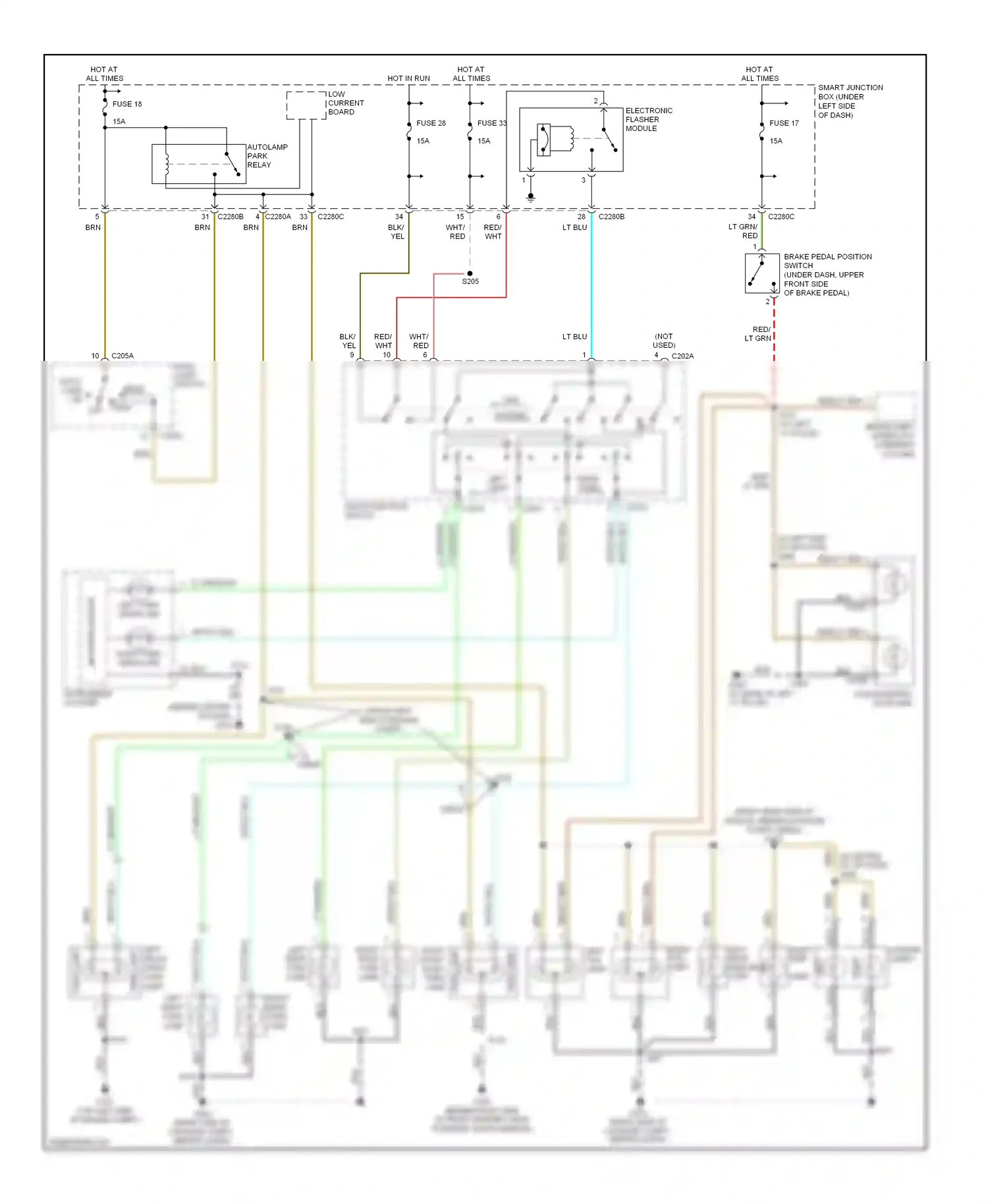 Ford Taurus IV facelift (2004-2006) turn lamp wiring diagram  (2 of 2)