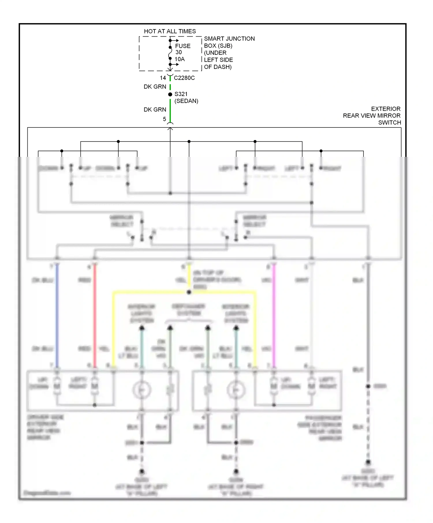 Ford Taurus IV facelift (2004-2006) yel wiring diagram  (26 of 35)
