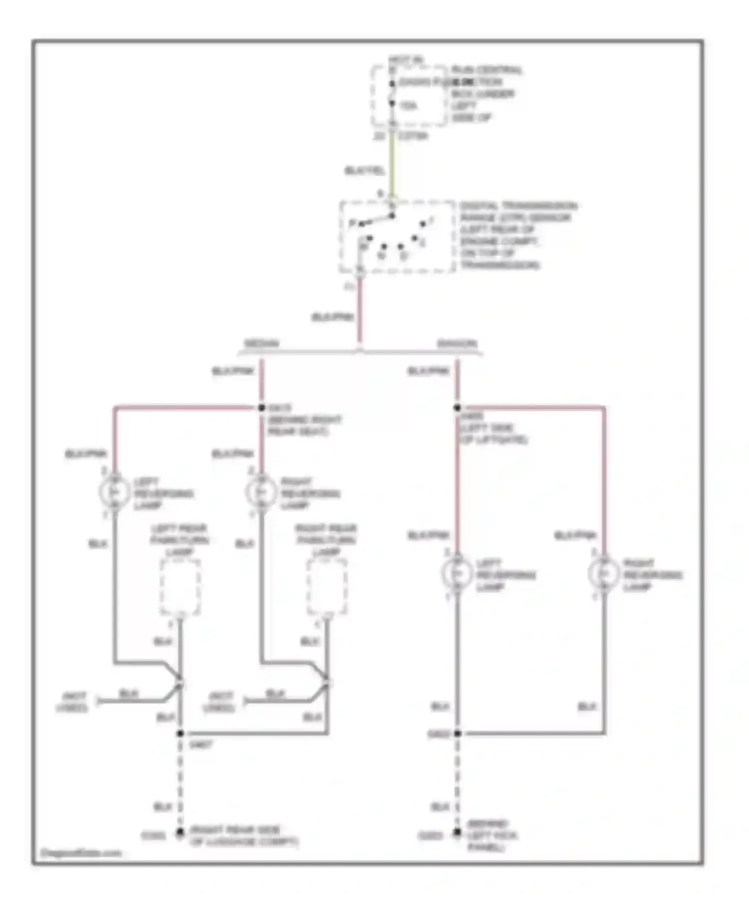 Taurus Ford IV (1999-2004): Back-up lamps circuit