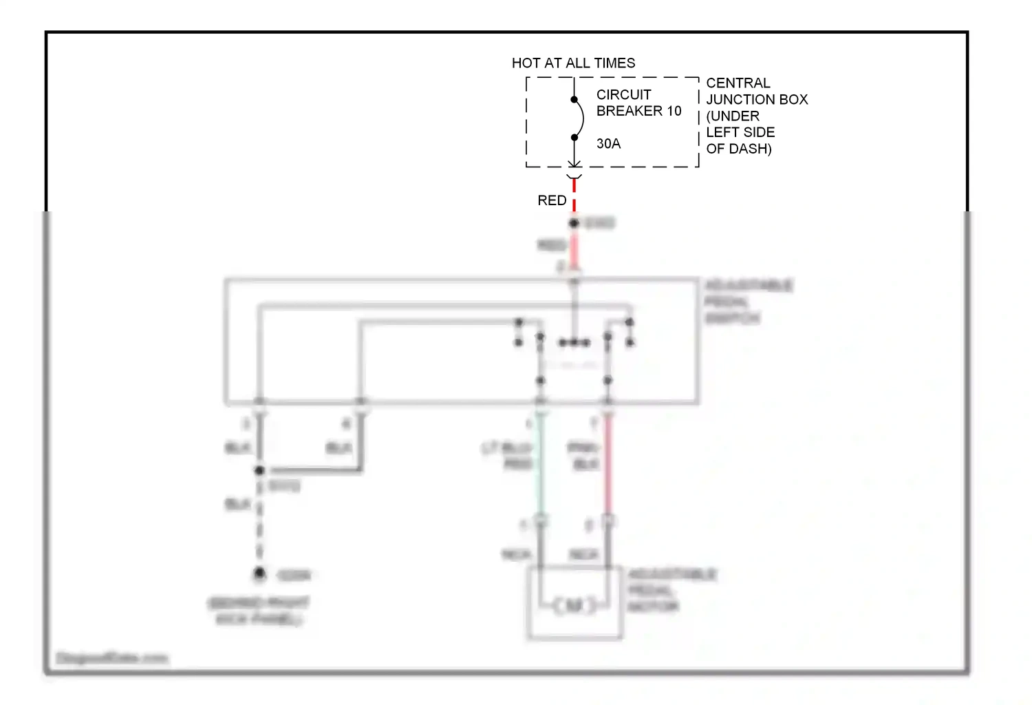 Ford Taurus IV (1999-2004) adjustable pedal switch wiring diagram  (1 of 2)