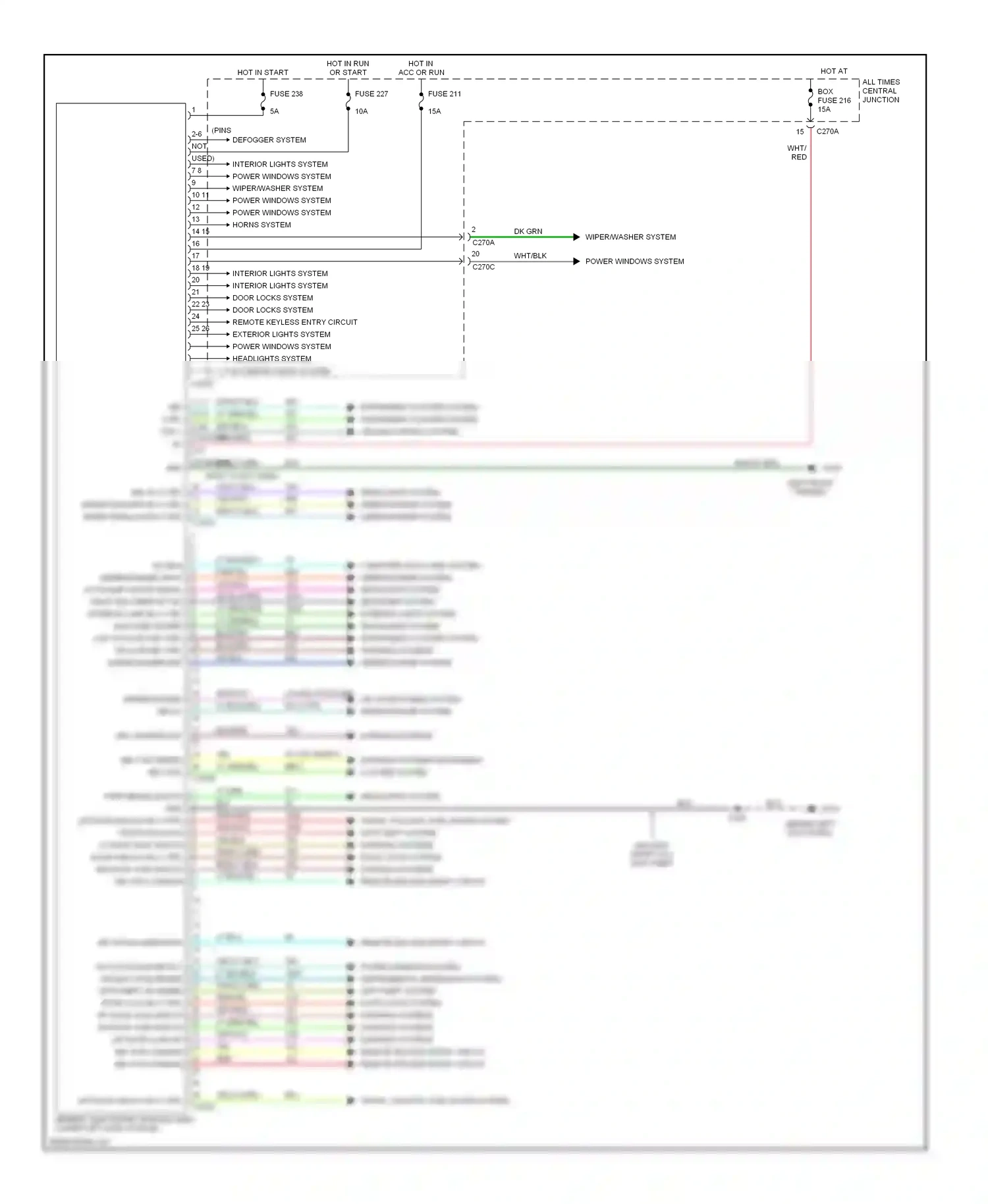 Ford Taurus IV (1999-2004) air conditioning system wiper/washer system wiring diagram  (1 of 1)