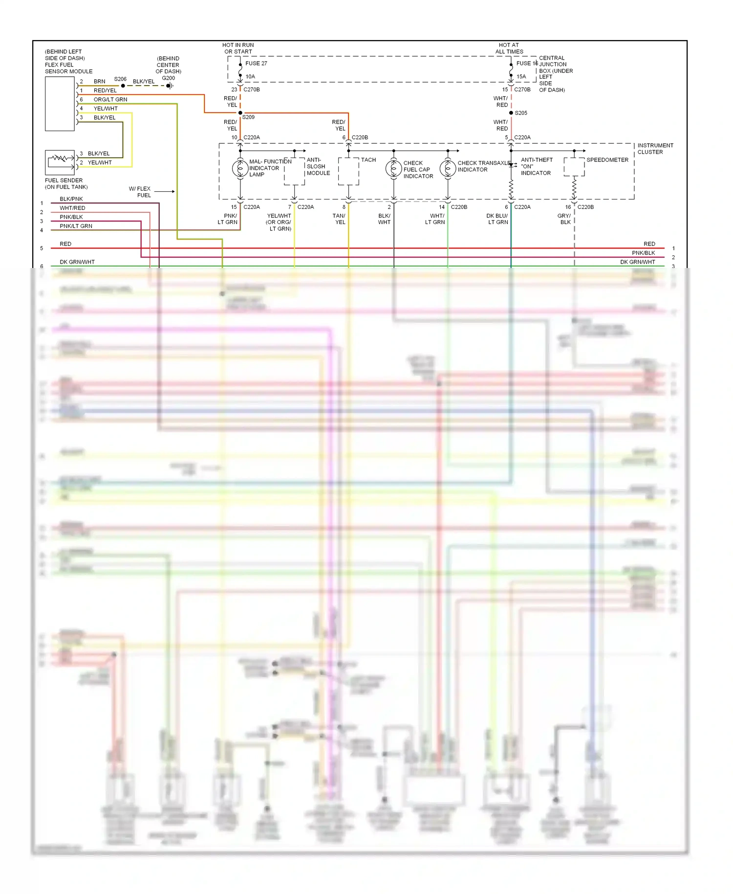 Ford Taurus IV (1999-2004) anti- slosh module wiring diagram  (3 of 4)