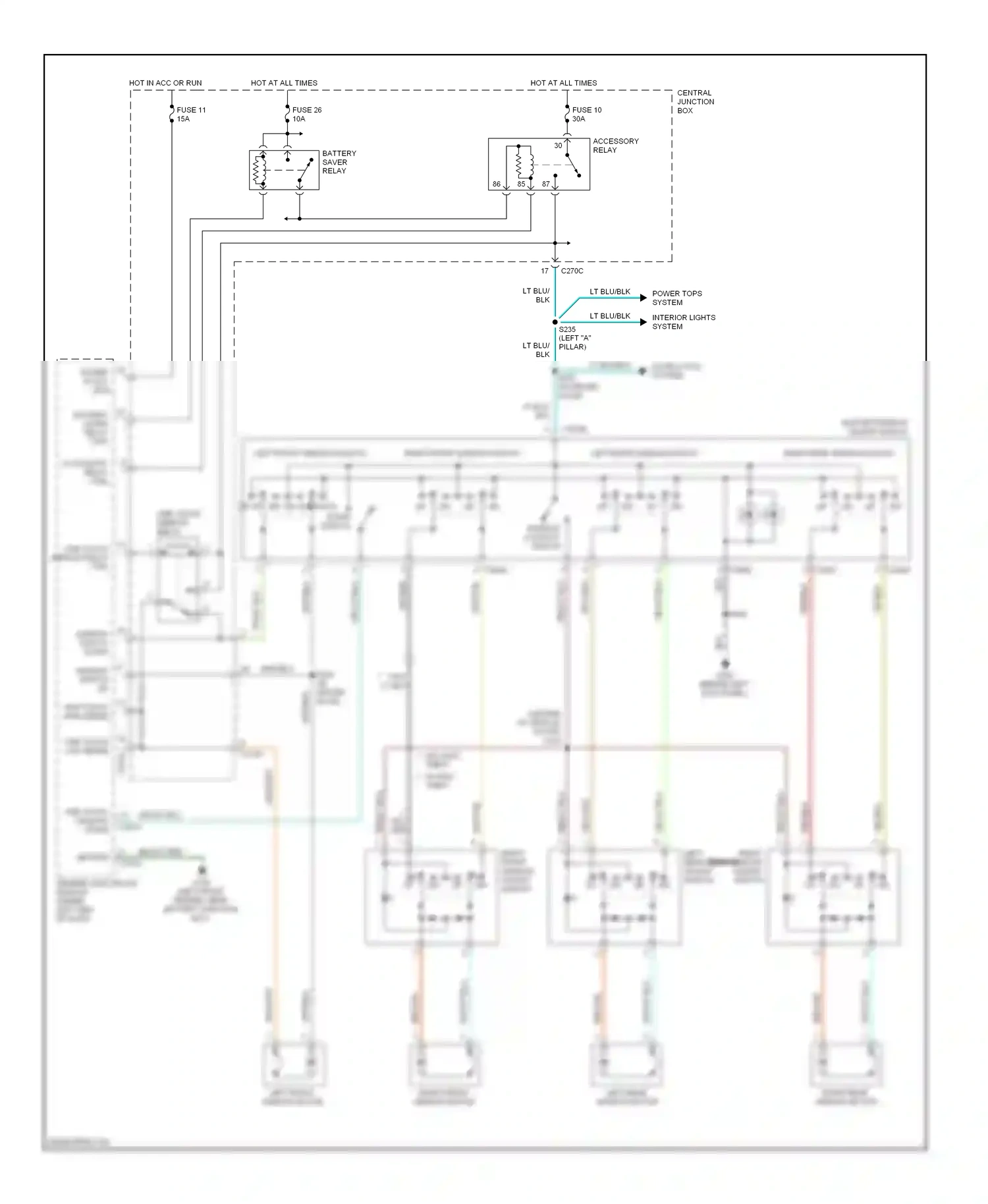 Ford Taurus IV (1999-2004) battery saver relay ctrl wiring diagram  (1 of 1)