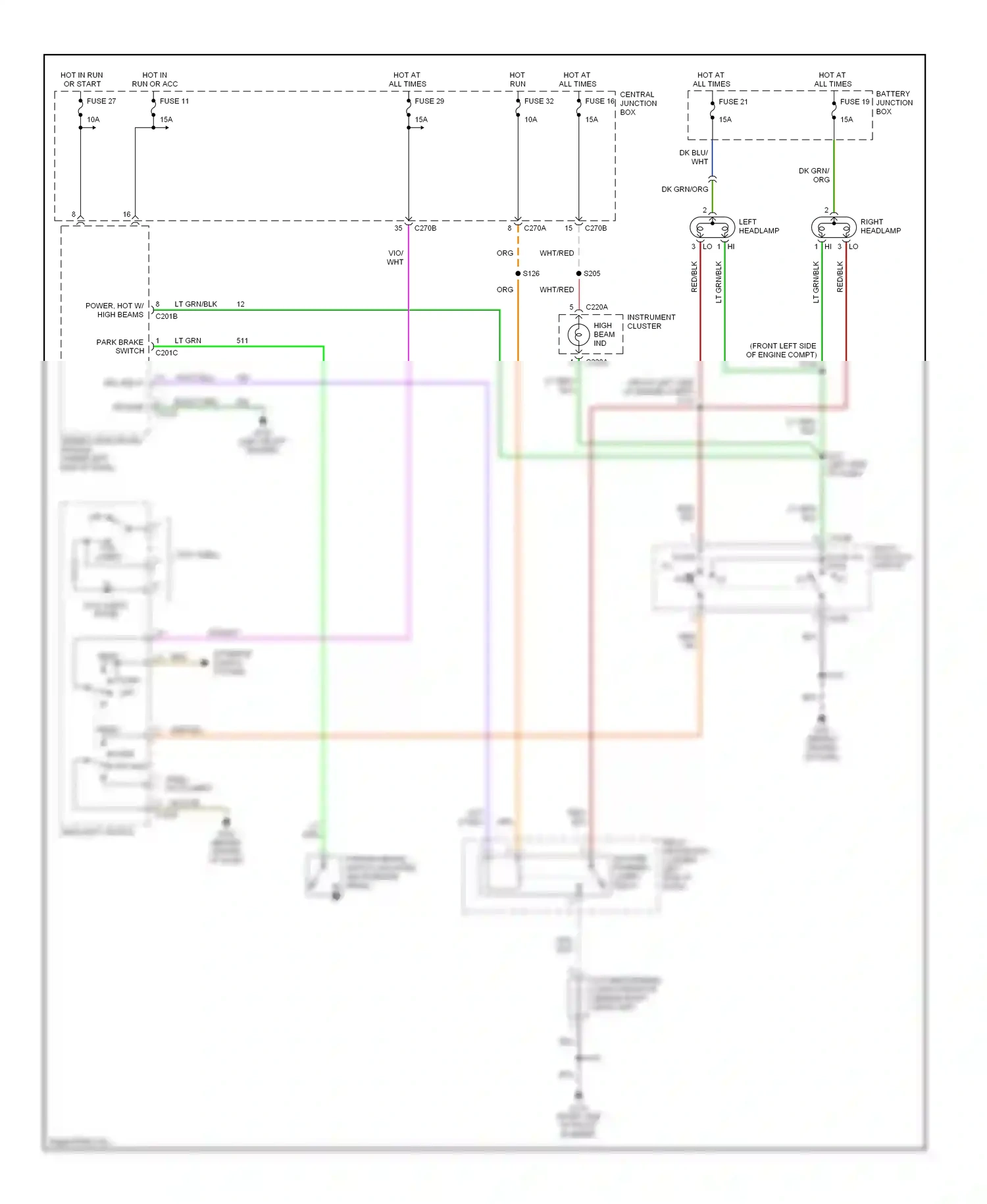 Ford Taurus IV (1999-2004) blk/yel wiring diagram  (22 of 27)