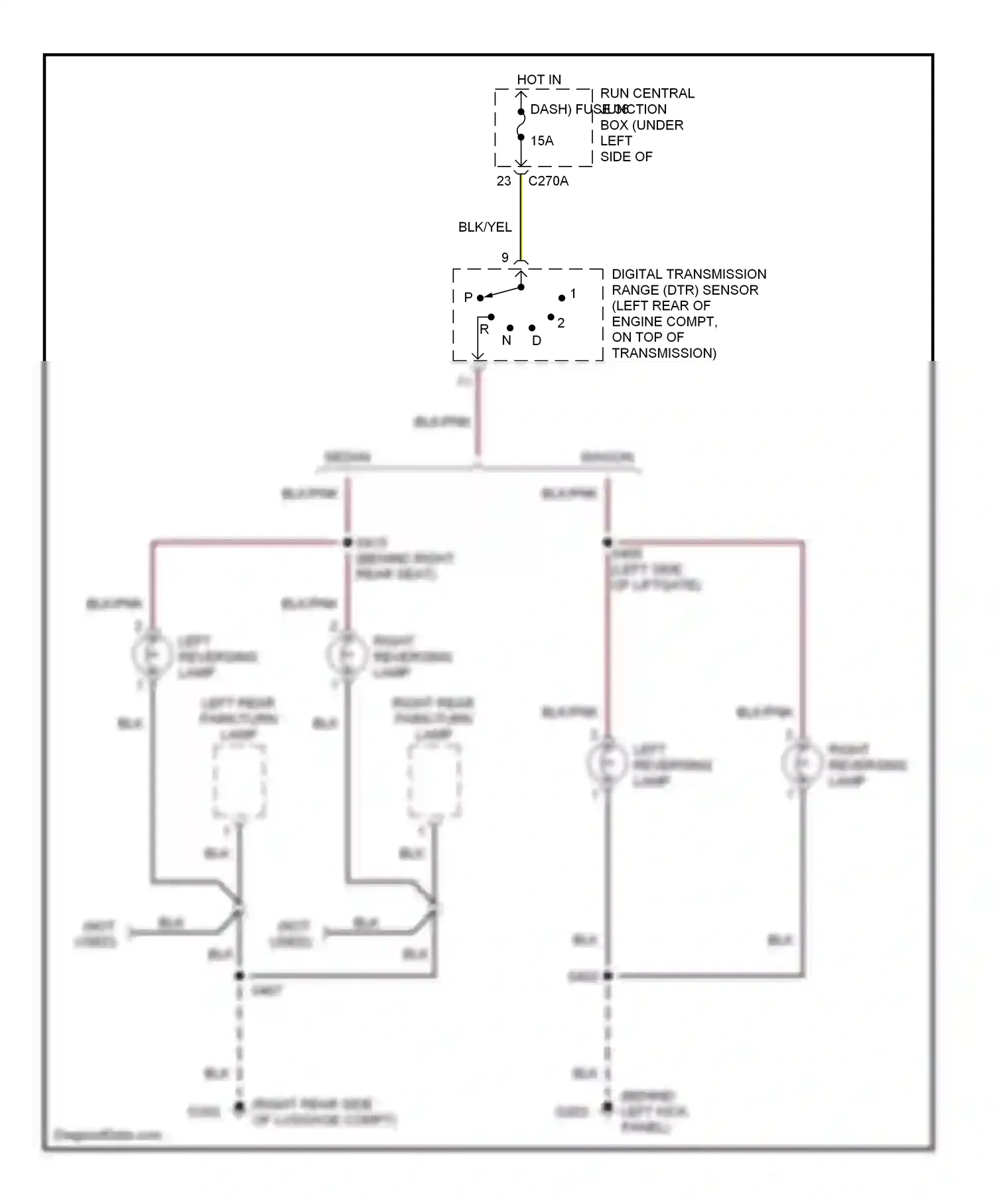 Ford Taurus IV (1999-2004) blk/yel wiring diagram  (13 of 27)