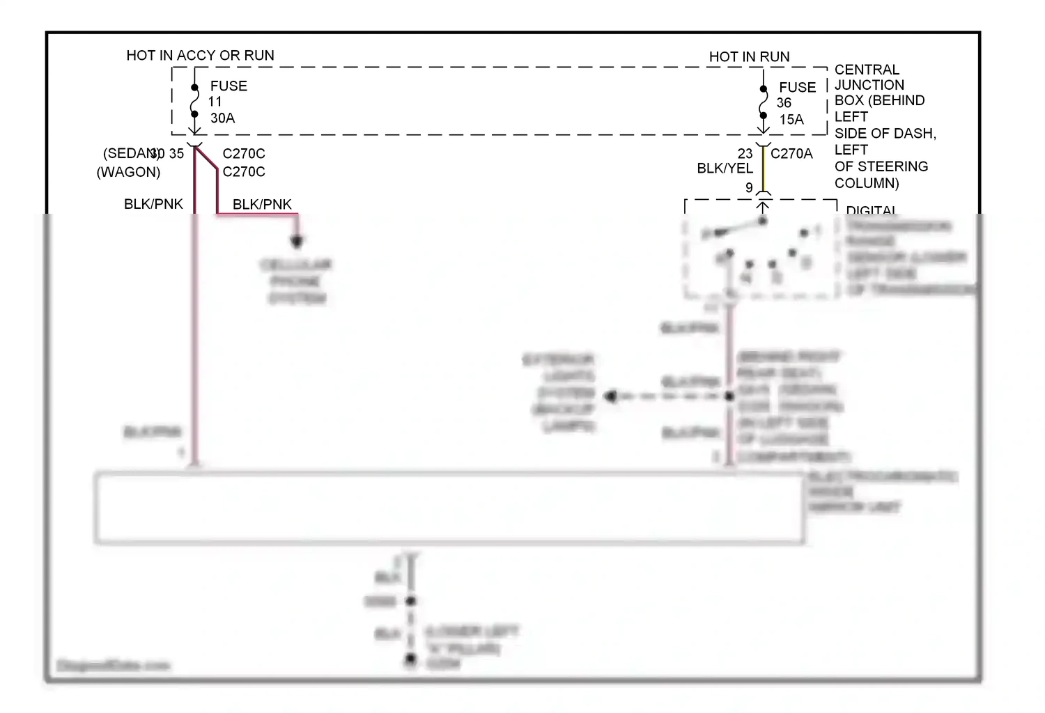 Ford Taurus IV (1999-2004) blk/yel wiring diagram  (21 of 27)