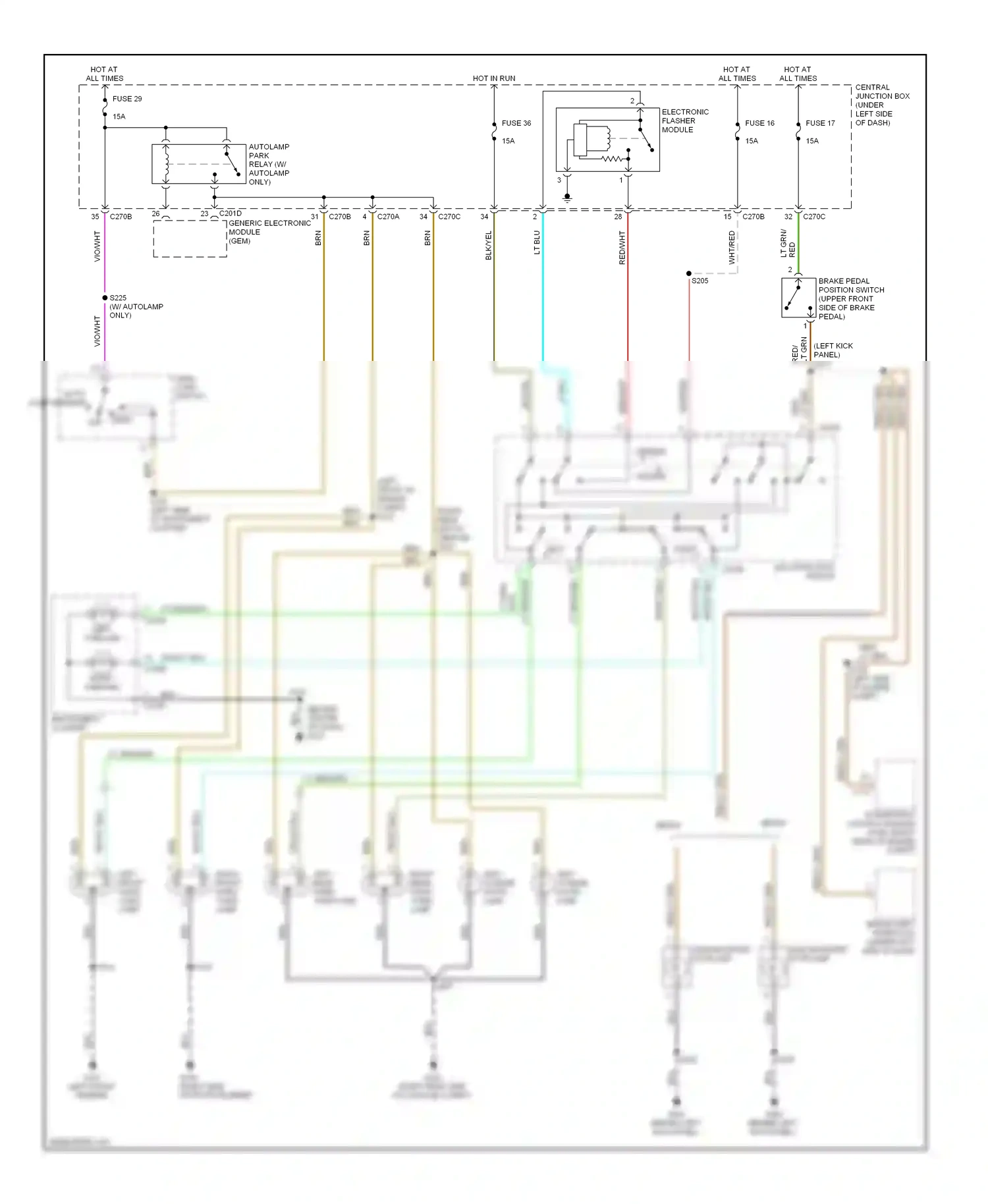 Ford Taurus IV (1999-2004) fuse 16 wiring diagram  (2 of 18)