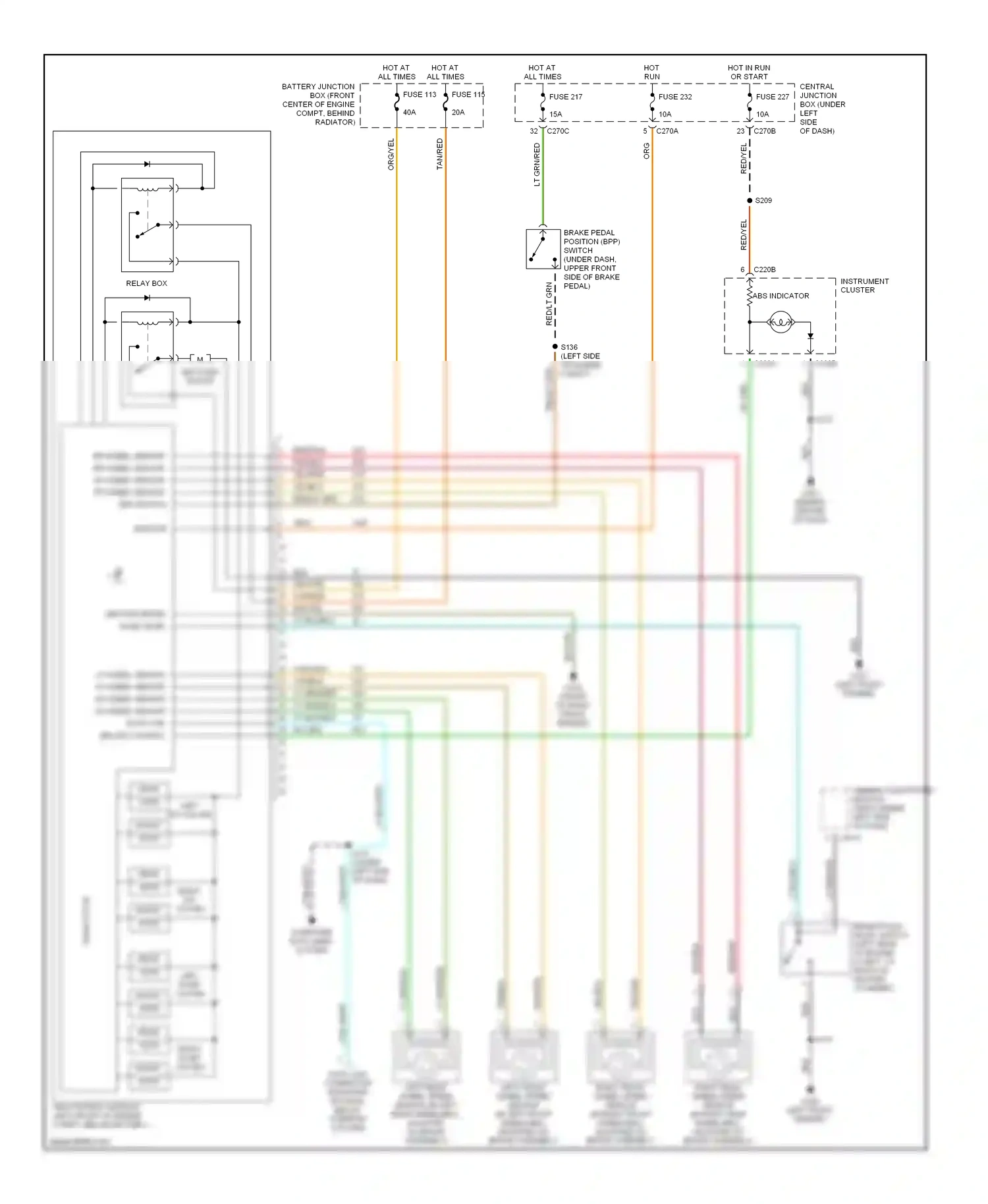 Ford Taurus IV (1999-2004) fuse 227 wiring diagram  (1 of 3)