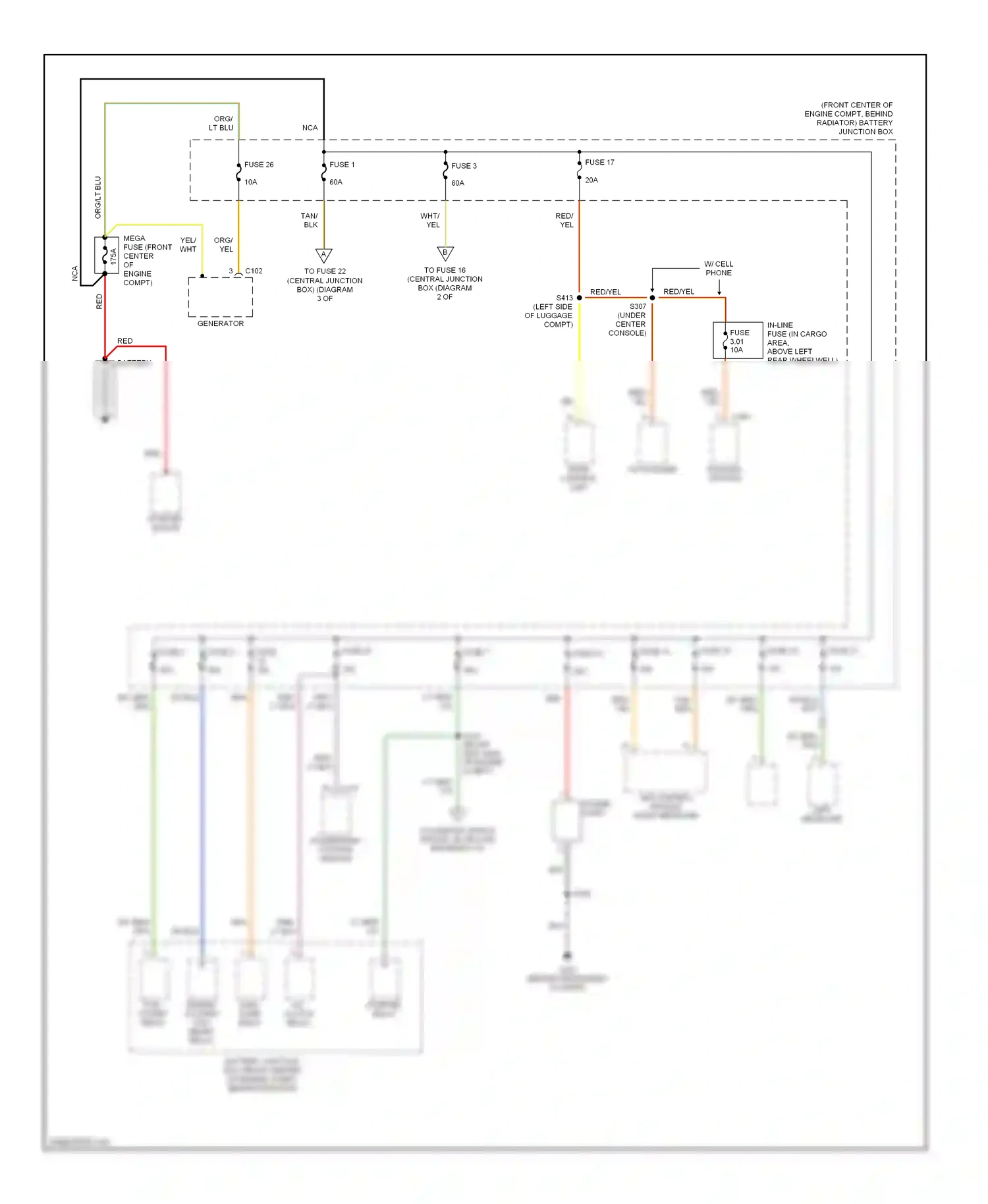 Ford Taurus IV (1999-2004) generator wiring diagram  (2 of 2)