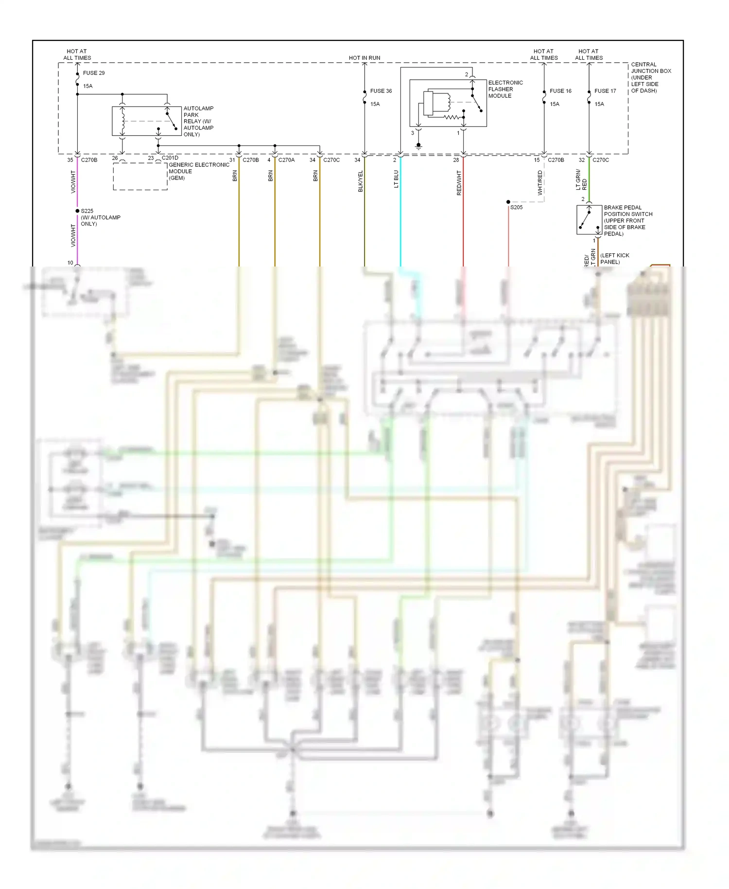 Ford Taurus IV (1999-2004) high mounted stoplamp wiring diagram  (2 of 3)