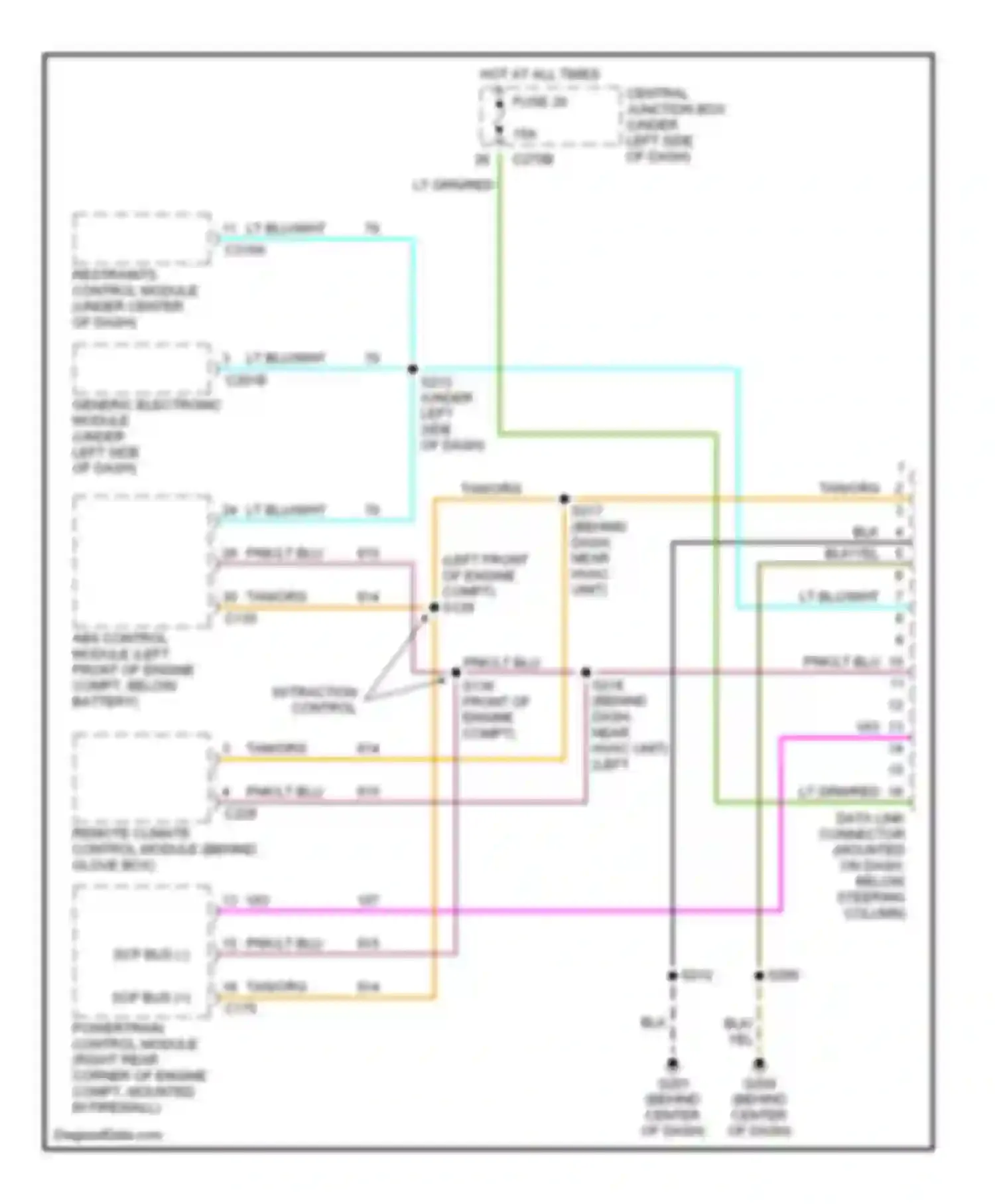 Wiring diagram hot at all times for Ford Taurus IV (1999-2004) (5 of 46)