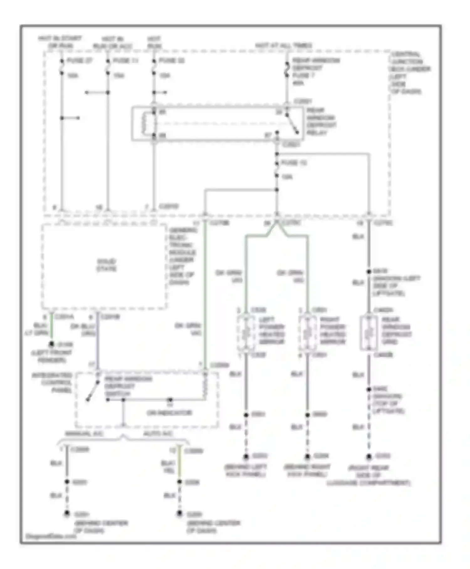 Wiring diagram hot at all times for Ford Taurus IV (1999-2004) (11 of 46)