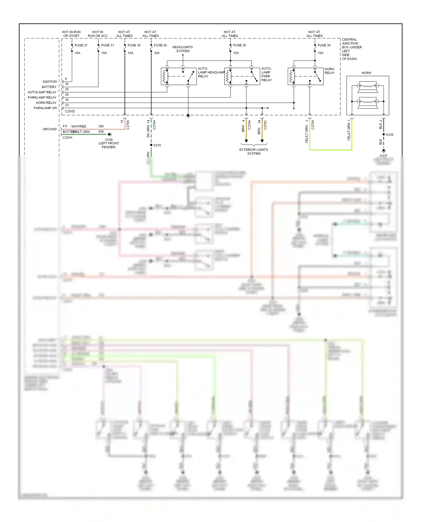 Ford Taurus IV (1999-2004) lock wiring diagram  (1 of 3)