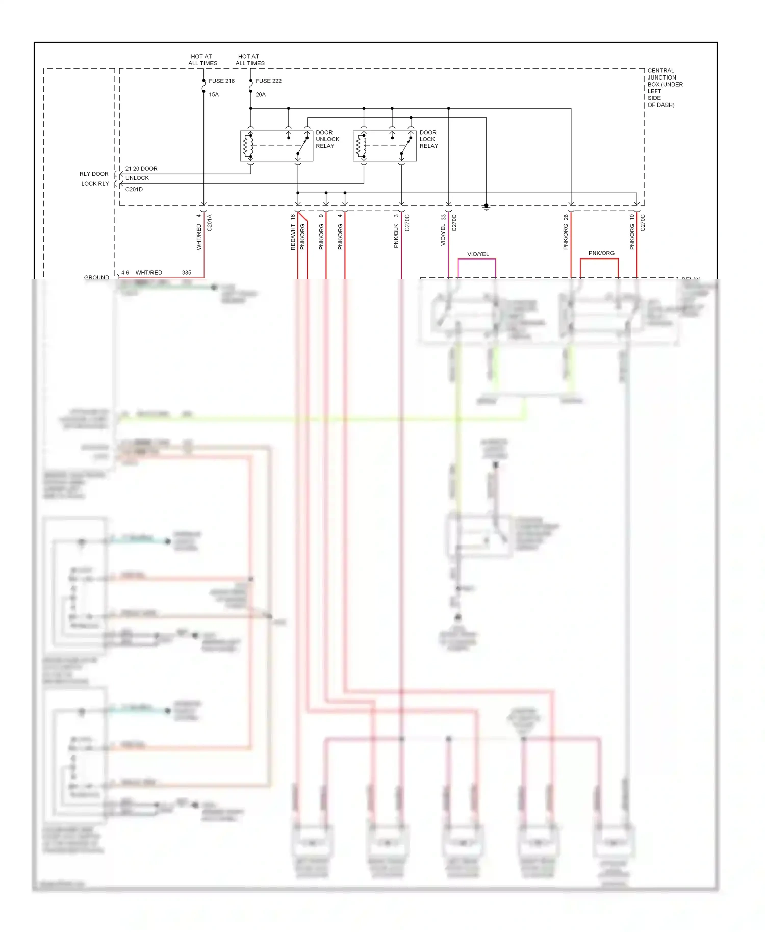 Ford Taurus IV (1999-2004) lock wiring diagram  (3 of 3)