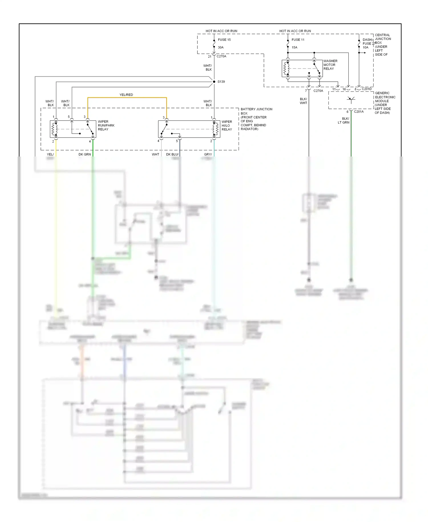 Ford Taurus IV (1999-2004) multi- function switch wiring diagram  (1 of 3)