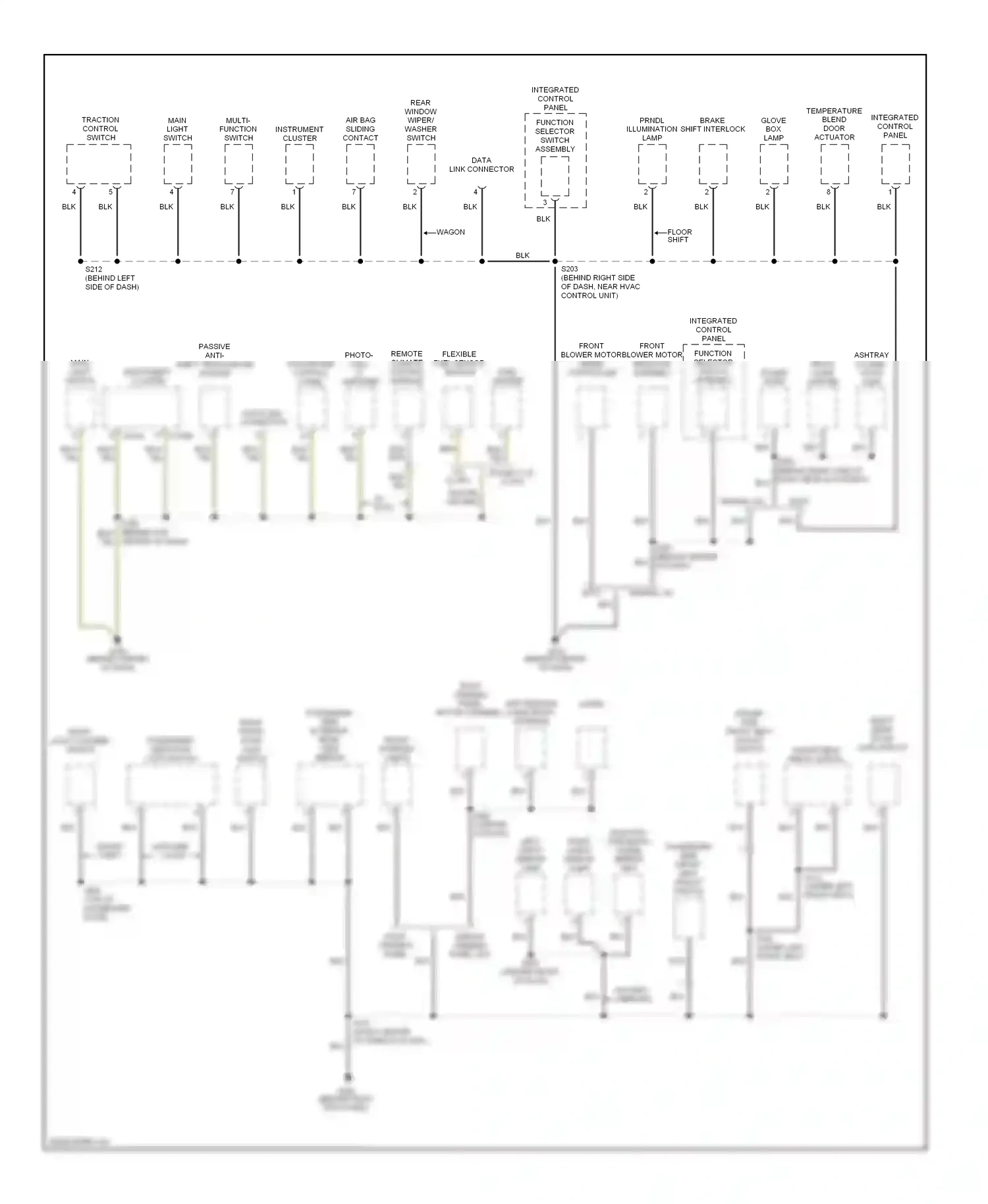 Ford Taurus IV (1999-2004) passenger side front seat adjust switch wiring diagram  (1 of 1)