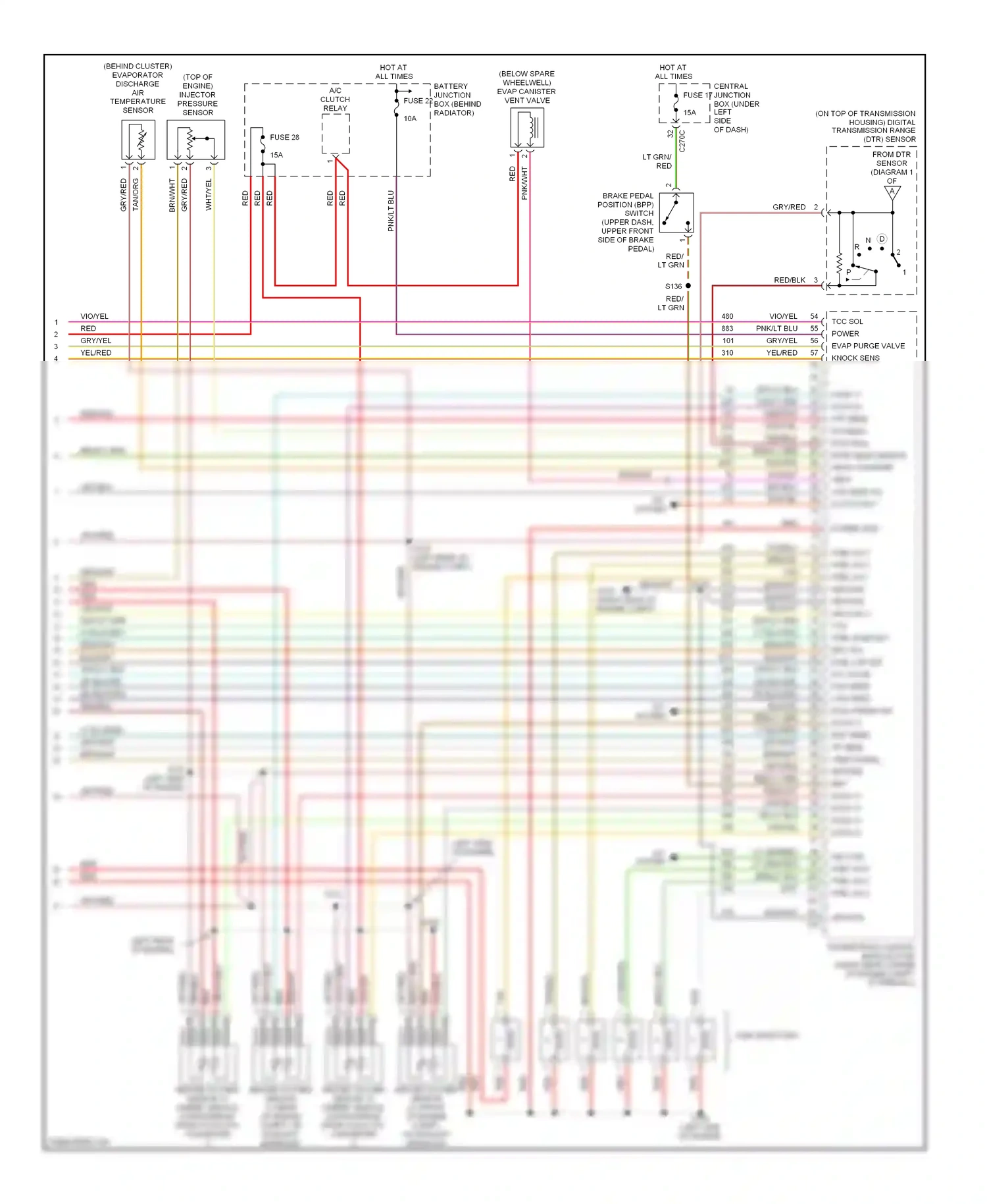Ford Taurus IV (1999-2004) red wiring diagram  (16 of 48)