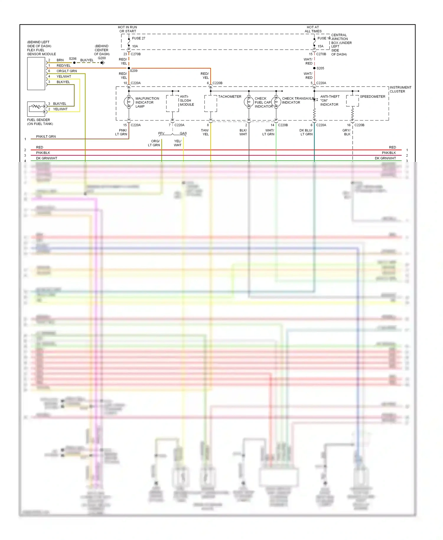Ford Taurus IV (1999-2004) speedometer wiring diagram  (1 of 3)