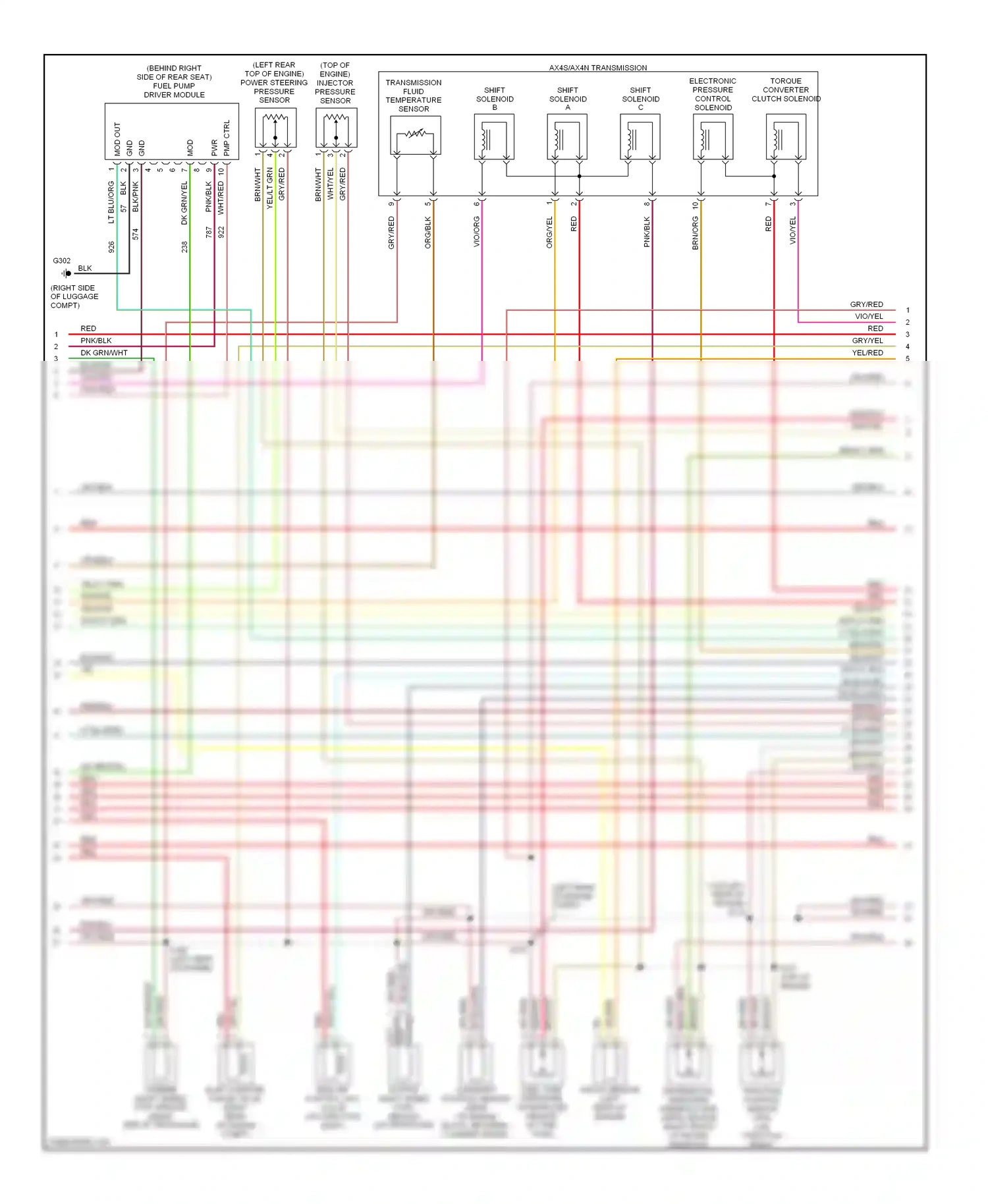 Ford Taurus IV (1999-2004) transmission fluid temperature sensor wiring diagram  (1 of 3)