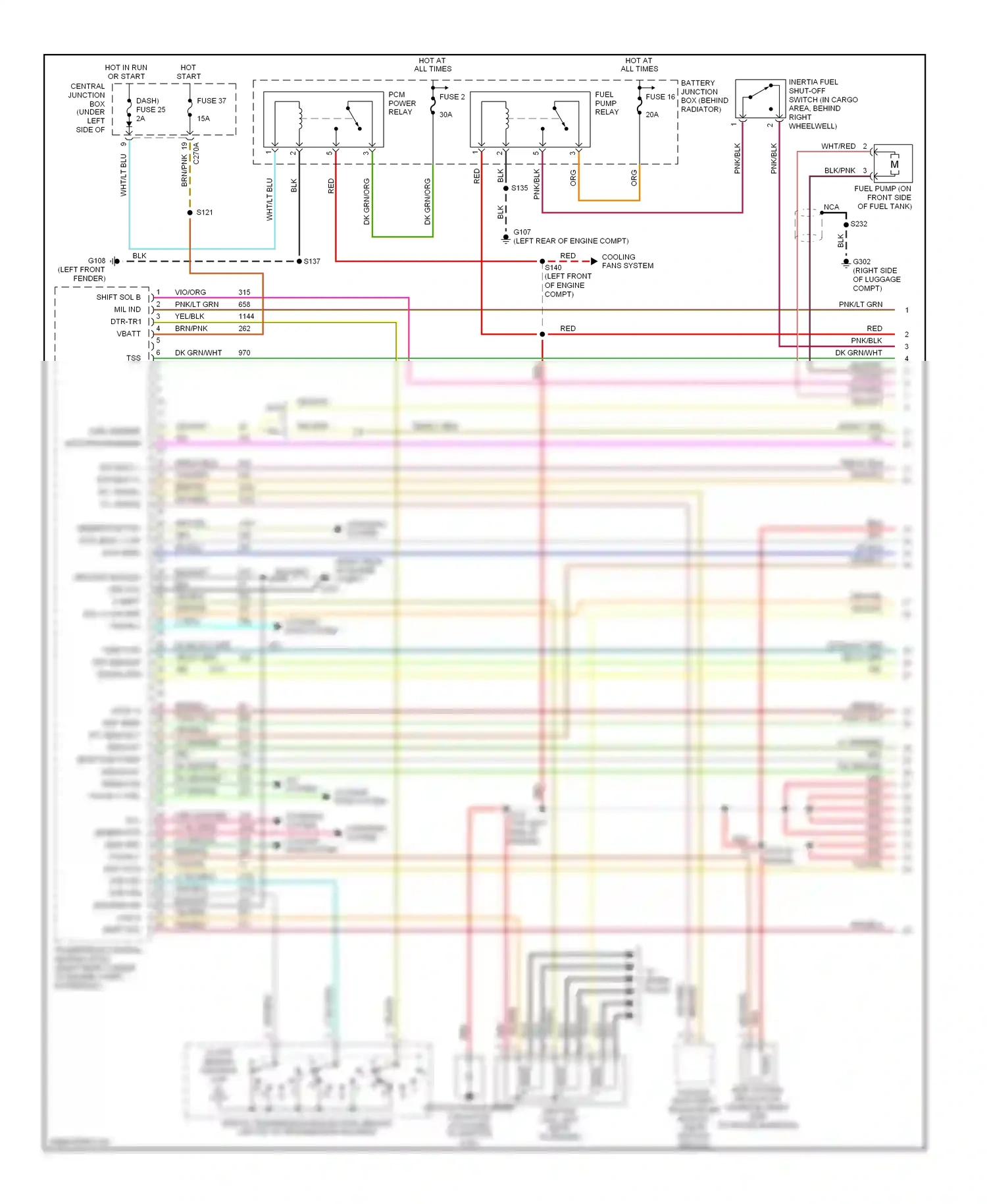 Ford Taurus IV (1999-2004) vbatt wiring diagram  (1 of 2)