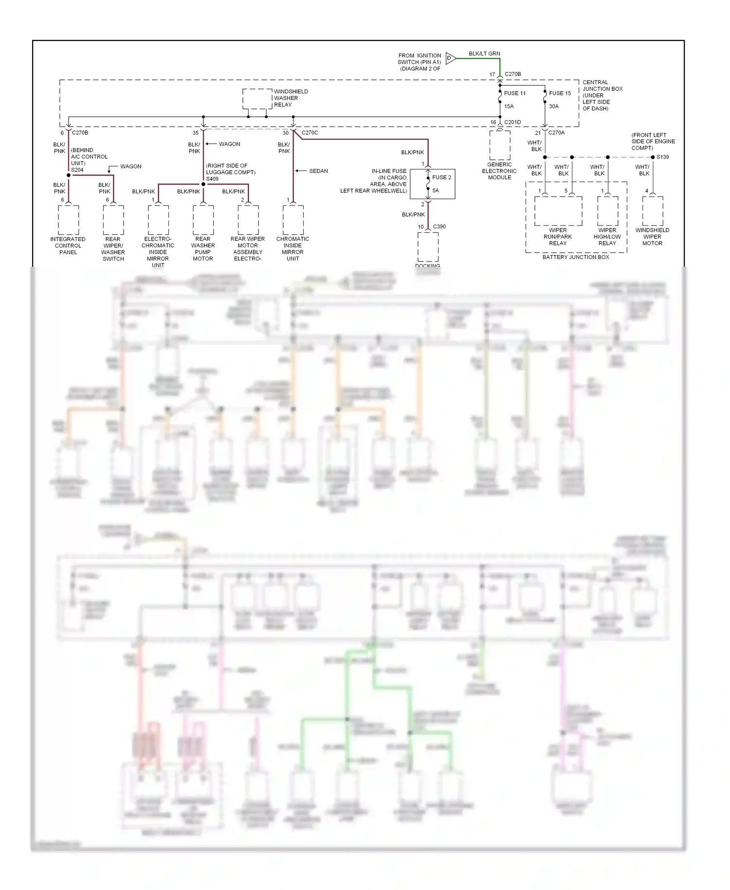 Ford Taurus IV (1999-2004) w/ keyless entry wiring diagram  (1 of 2)