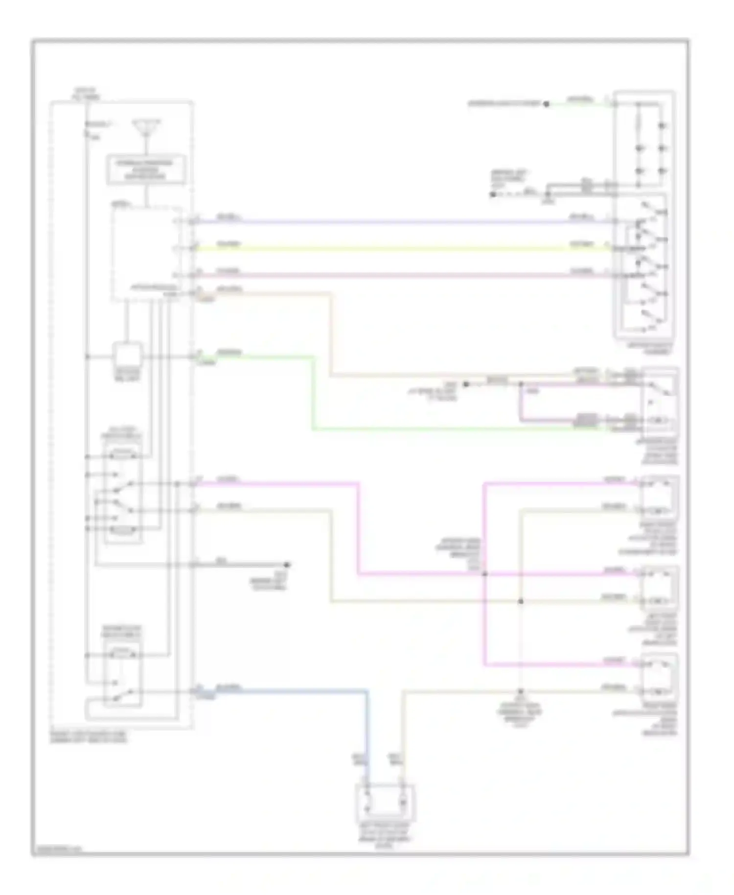 Taurus Ford V (2007-2009): Power door locks circuit (1 of 2)