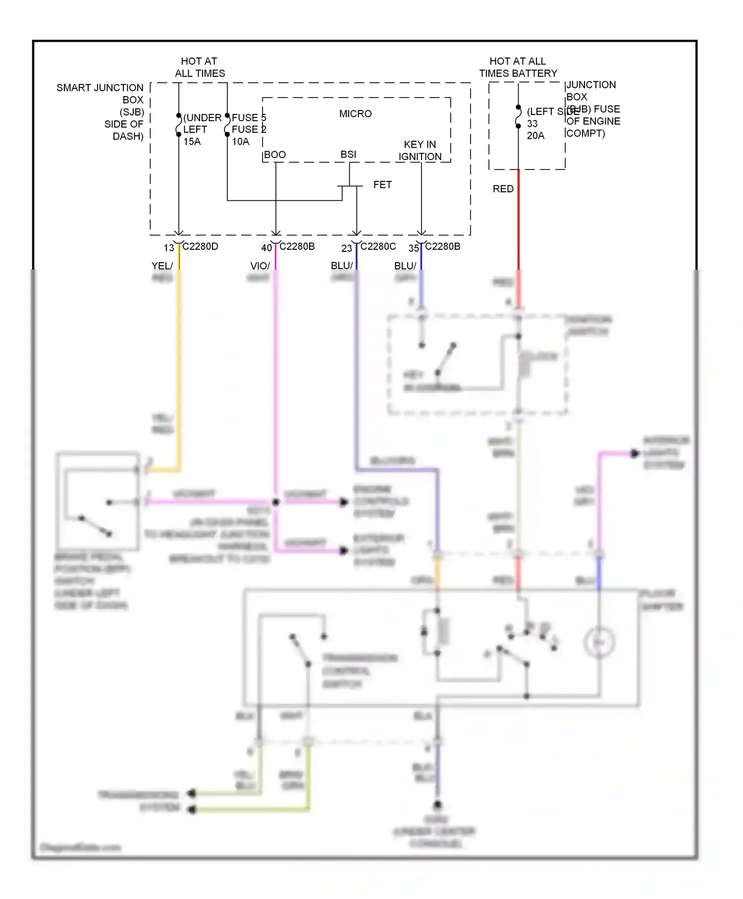 Ford Taurus V (2007-2009) engine controls system wiring diagram  (4 of 4)