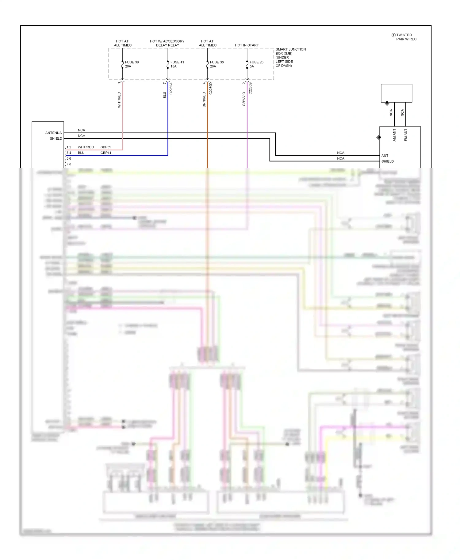 Ford Taurus V (2007-2009) hot w/ accessory delay relay wiring diagram  (1 of 3)