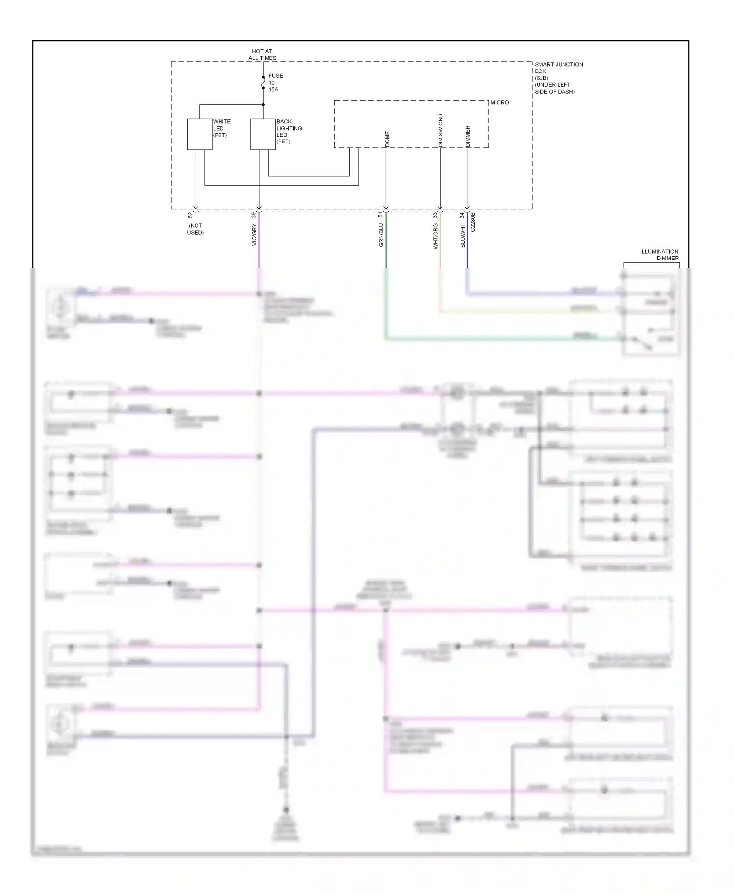 Ford Taurus V (2007-2009) illumination dimmer wiring diagram  (2 of 2)