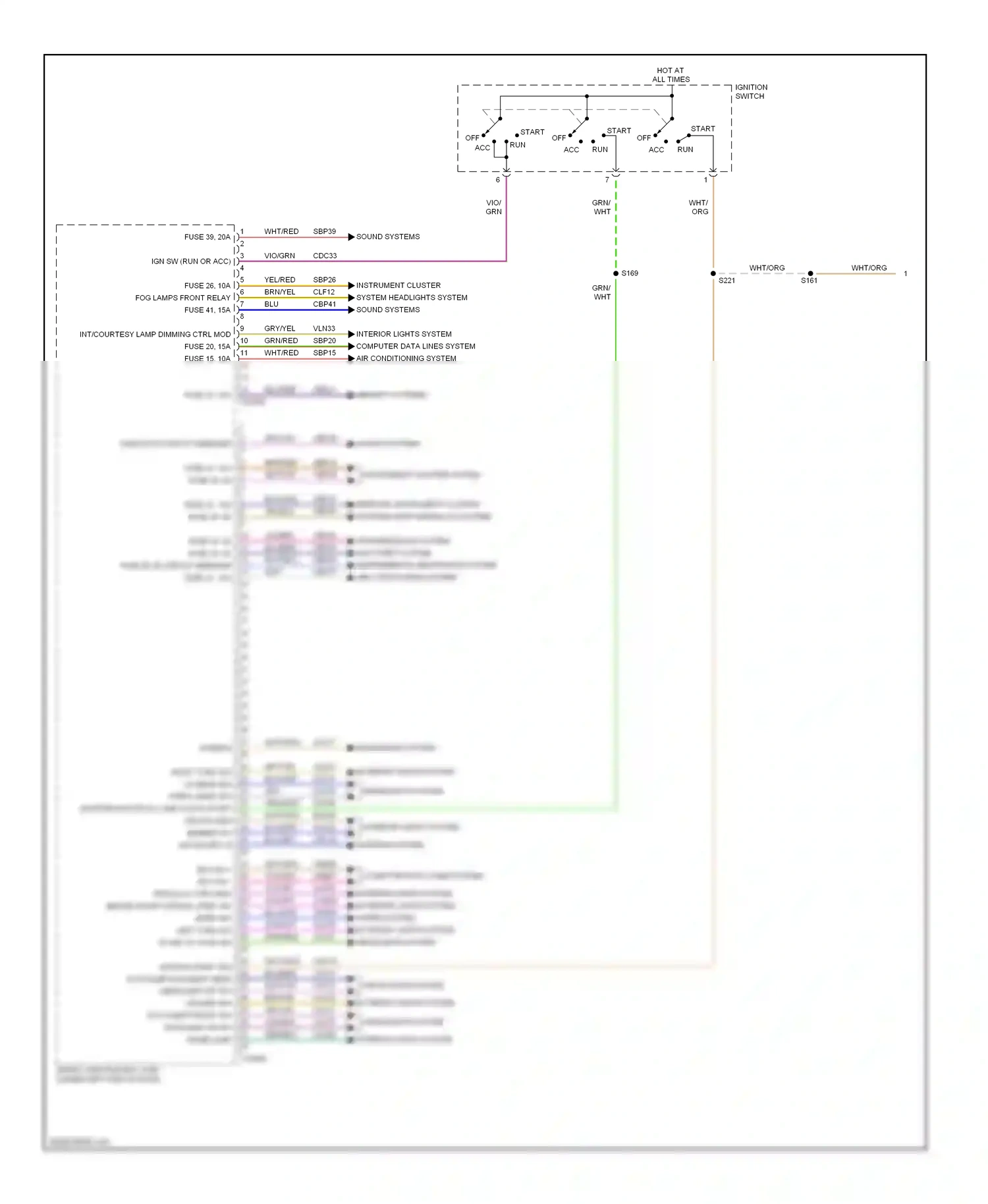 Ford Taurus V (2007-2009) int/courtesy lamp dimming ctrl mod wiring diagram  (1 of 1)