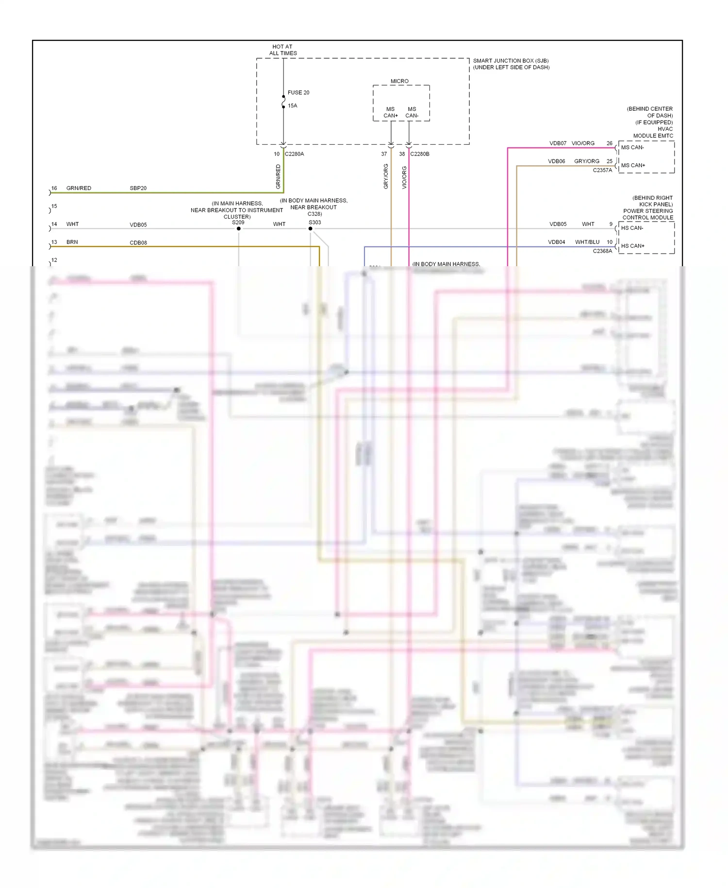 Ford Taurus V (2007-2009) occupant classification system module wiring diagram  (1 of 1)